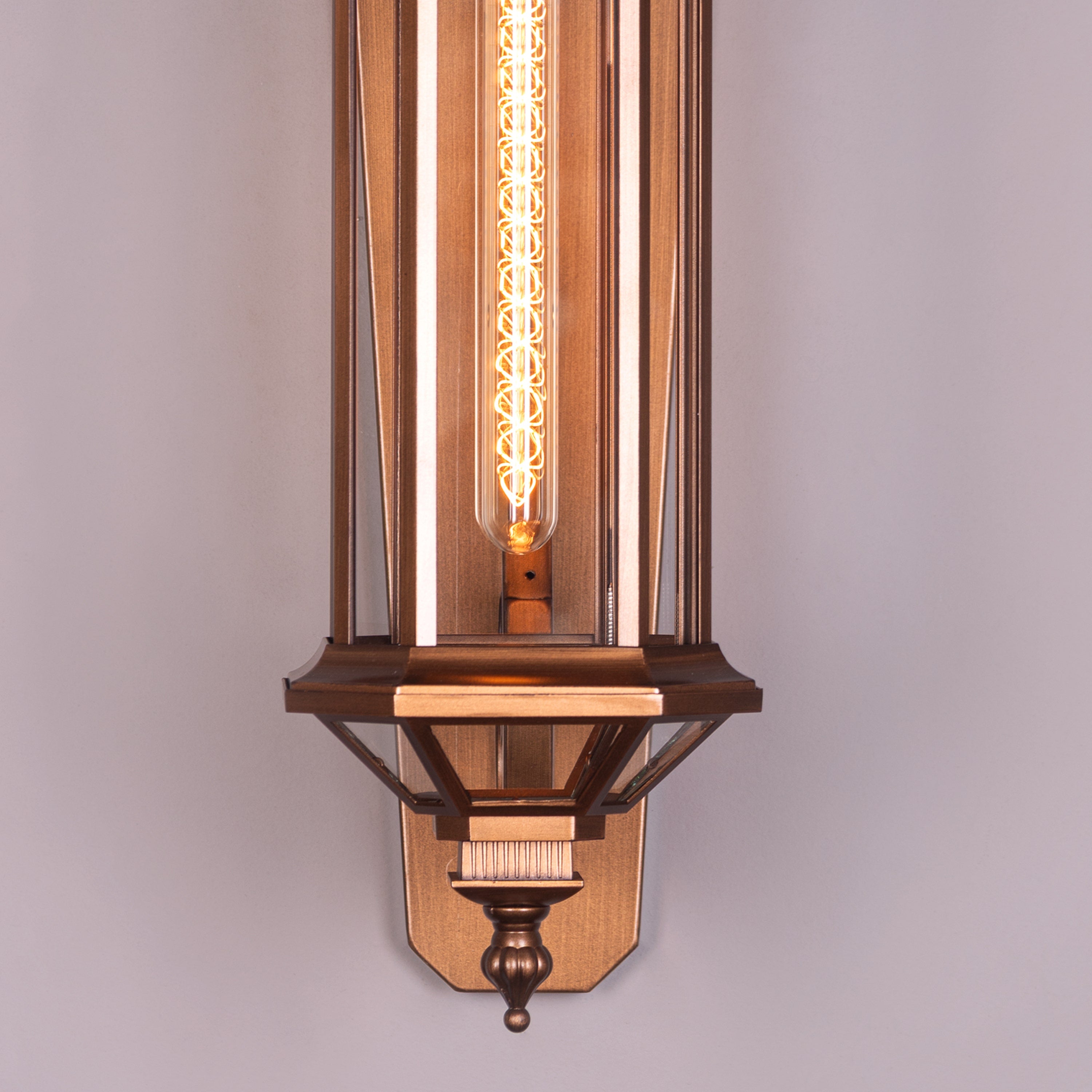 Townhouse (Antique Gold) Clear Glass Wall Light
