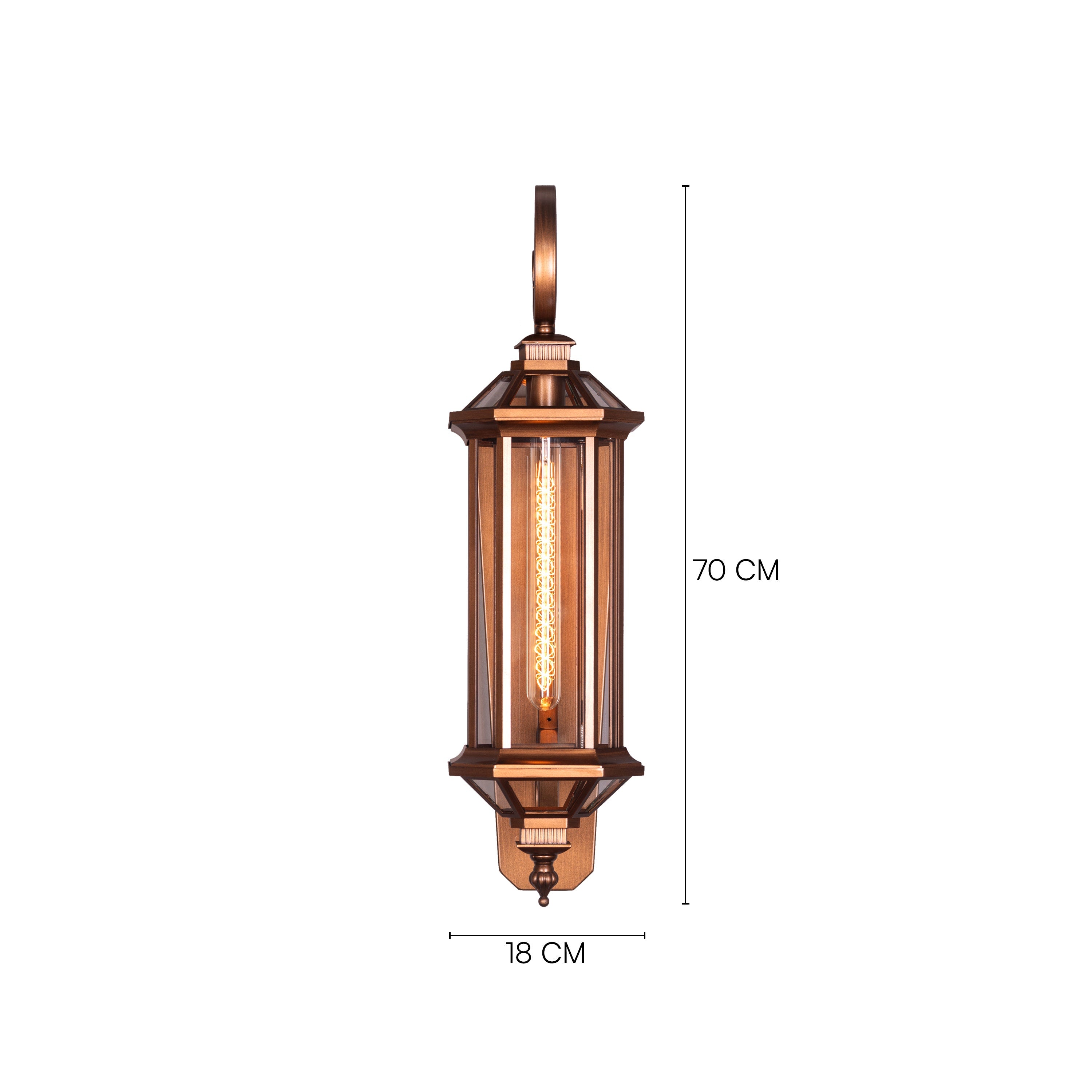 Townhouse (Antique Gold) Clear Glass Wall Light