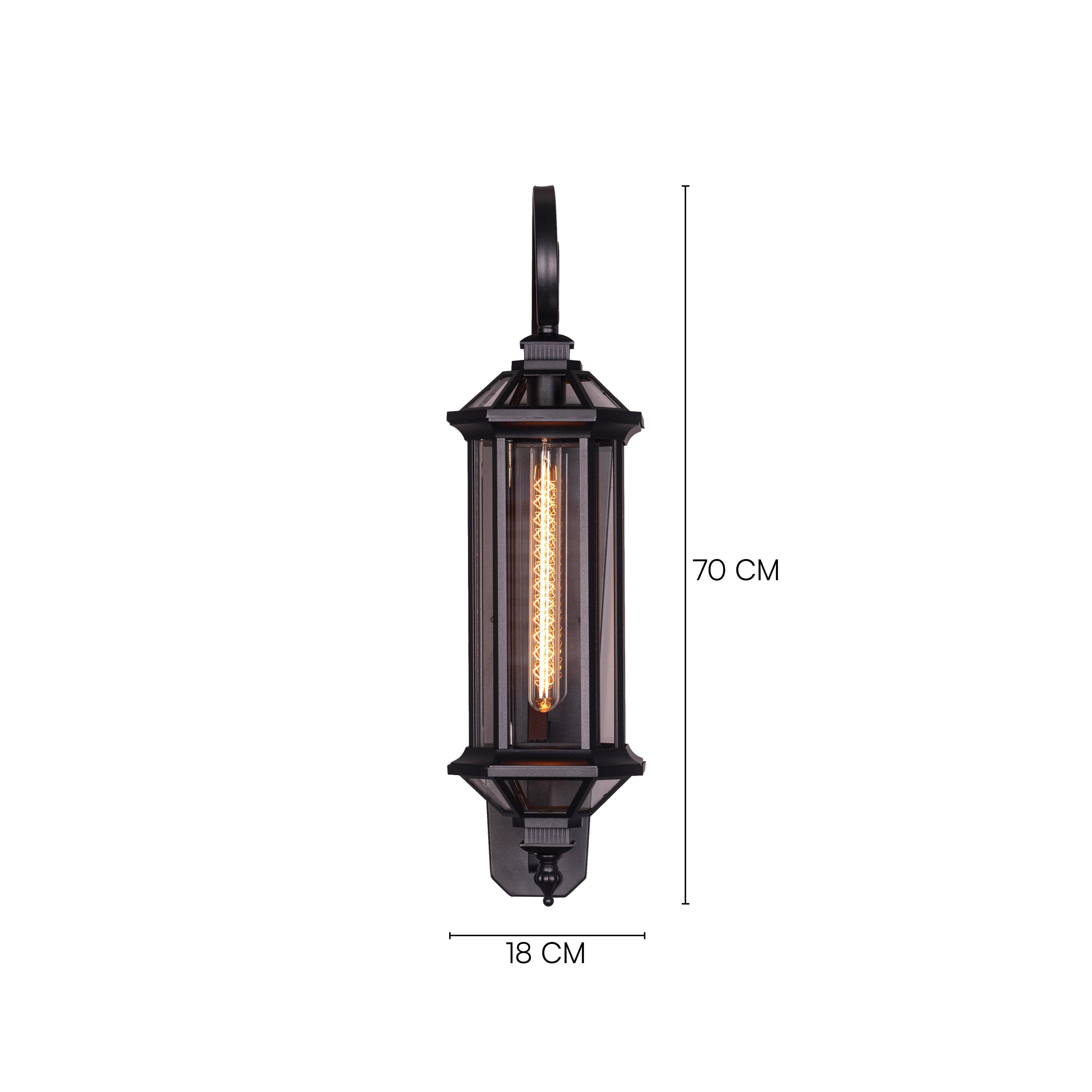 Townhouse (Black) Clear Glass Wall Light