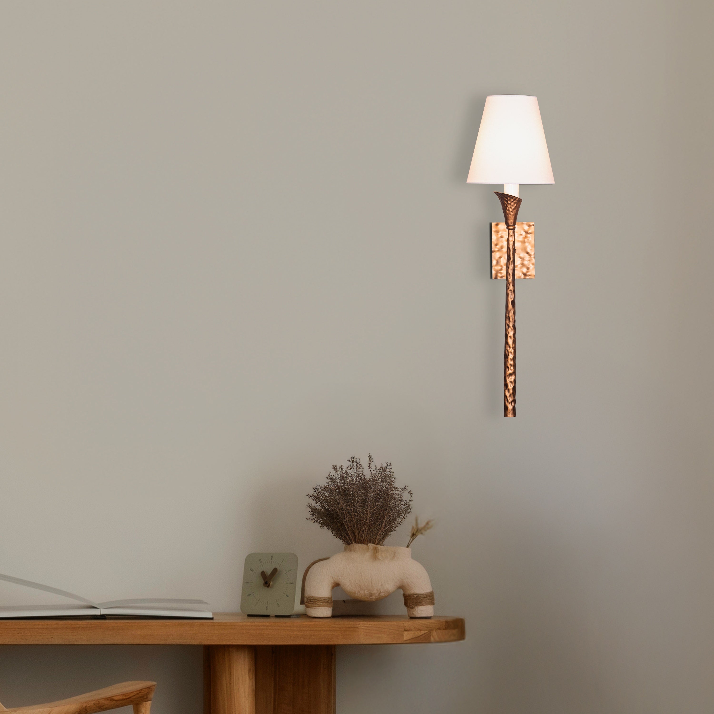 Lunelle (Gold, White) Fabric Wall Light