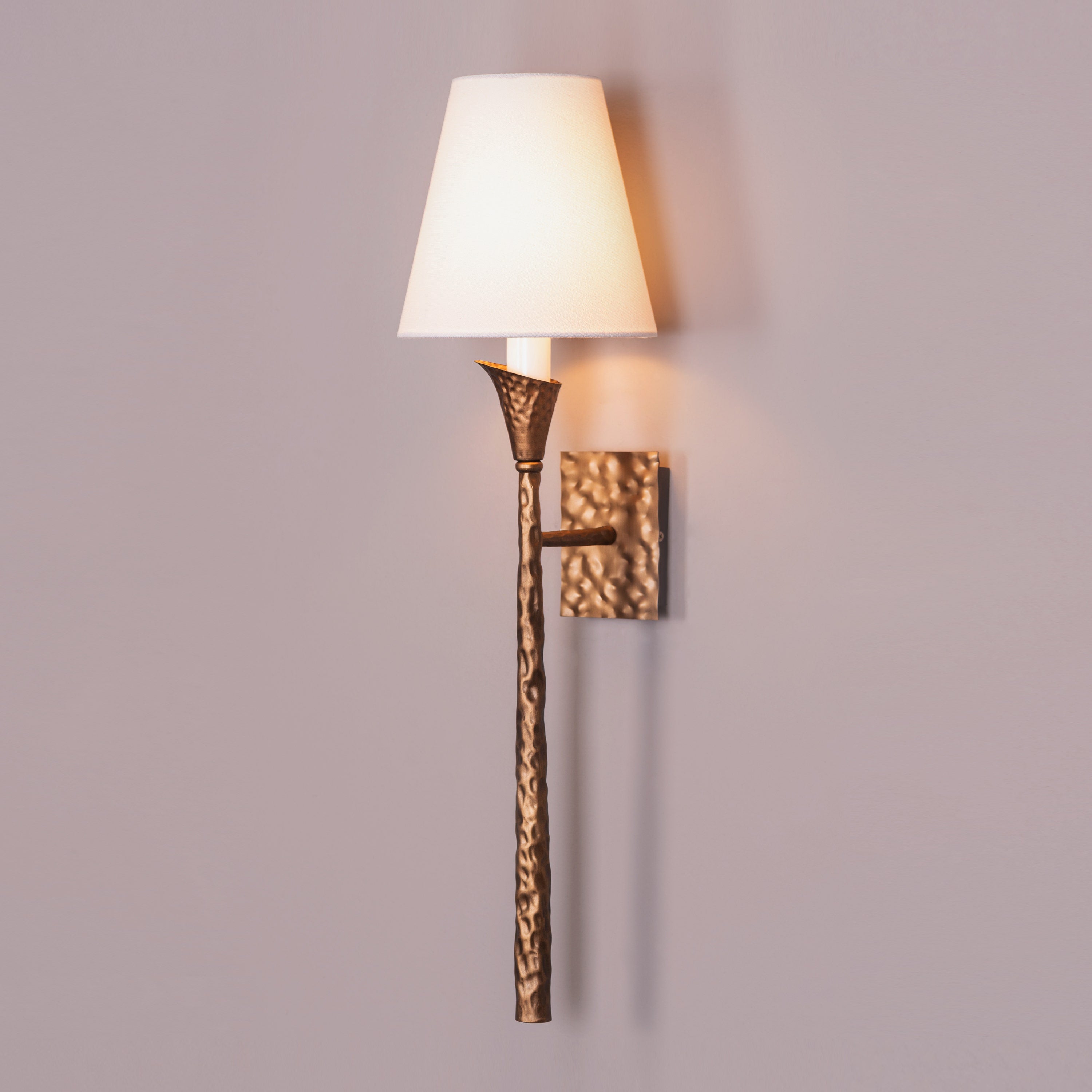 Lunelle (Gold, White) Fabric Wall Light