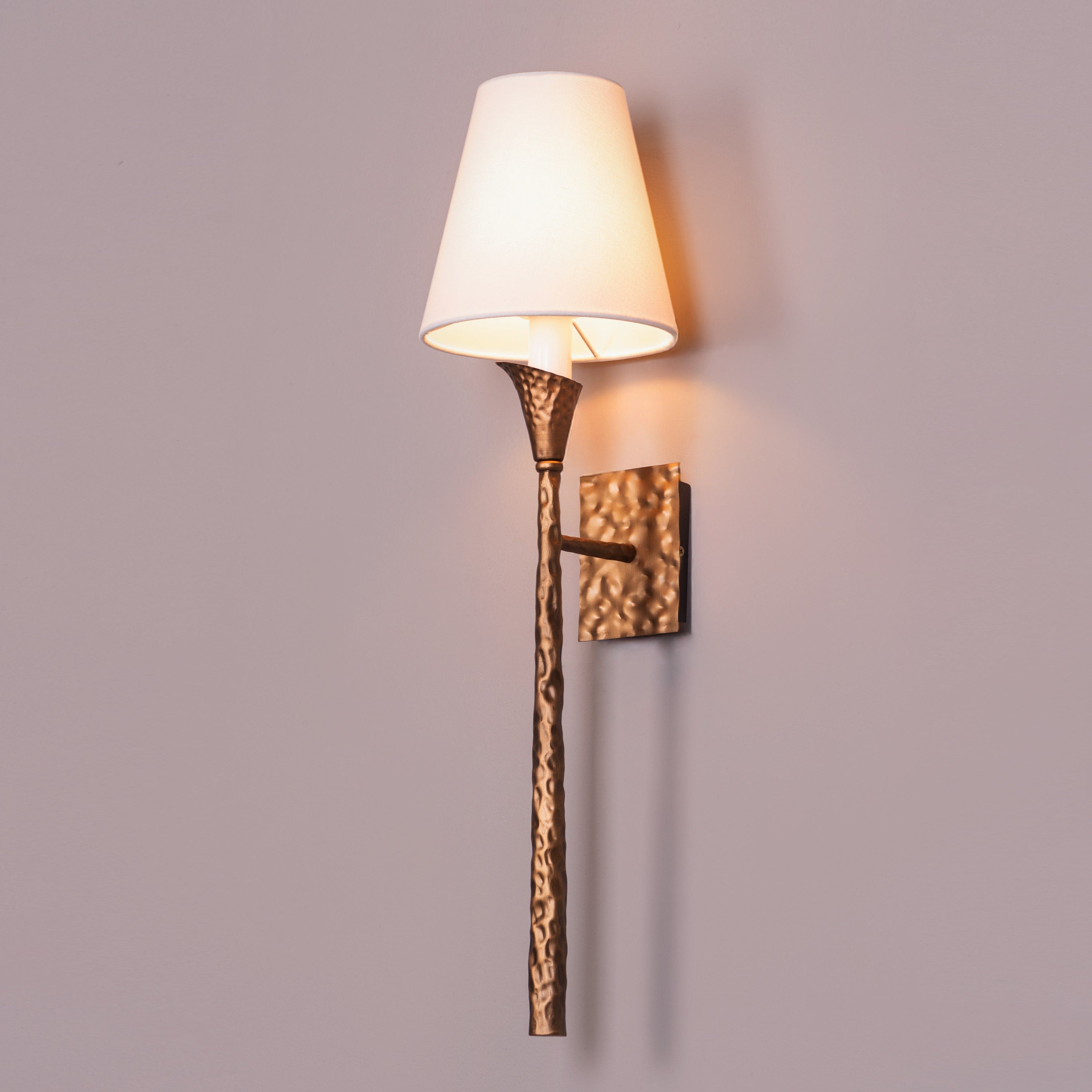 Lunelle (Gold, White) Fabric Wall Light