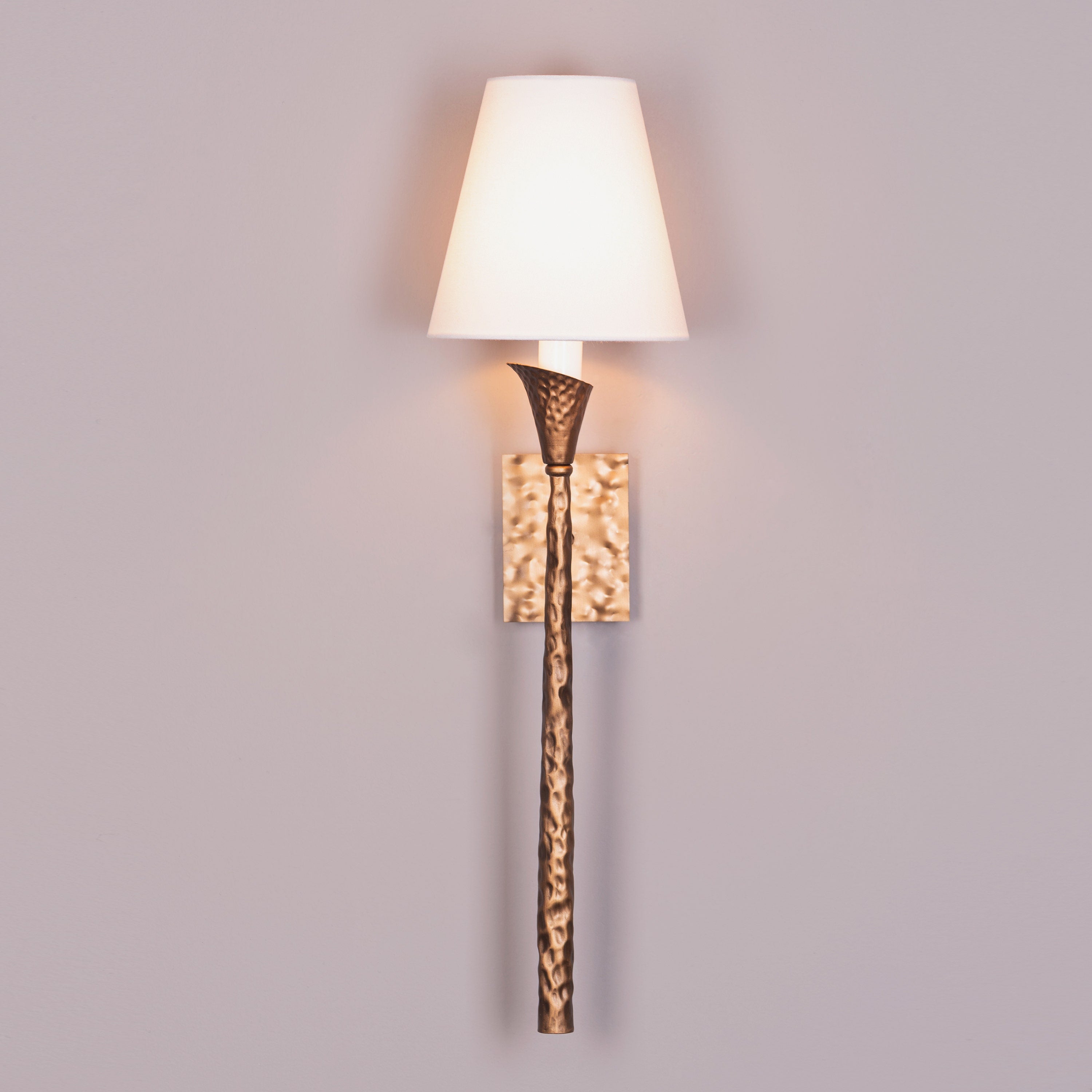 Lunelle (Gold, White) Fabric Wall Light