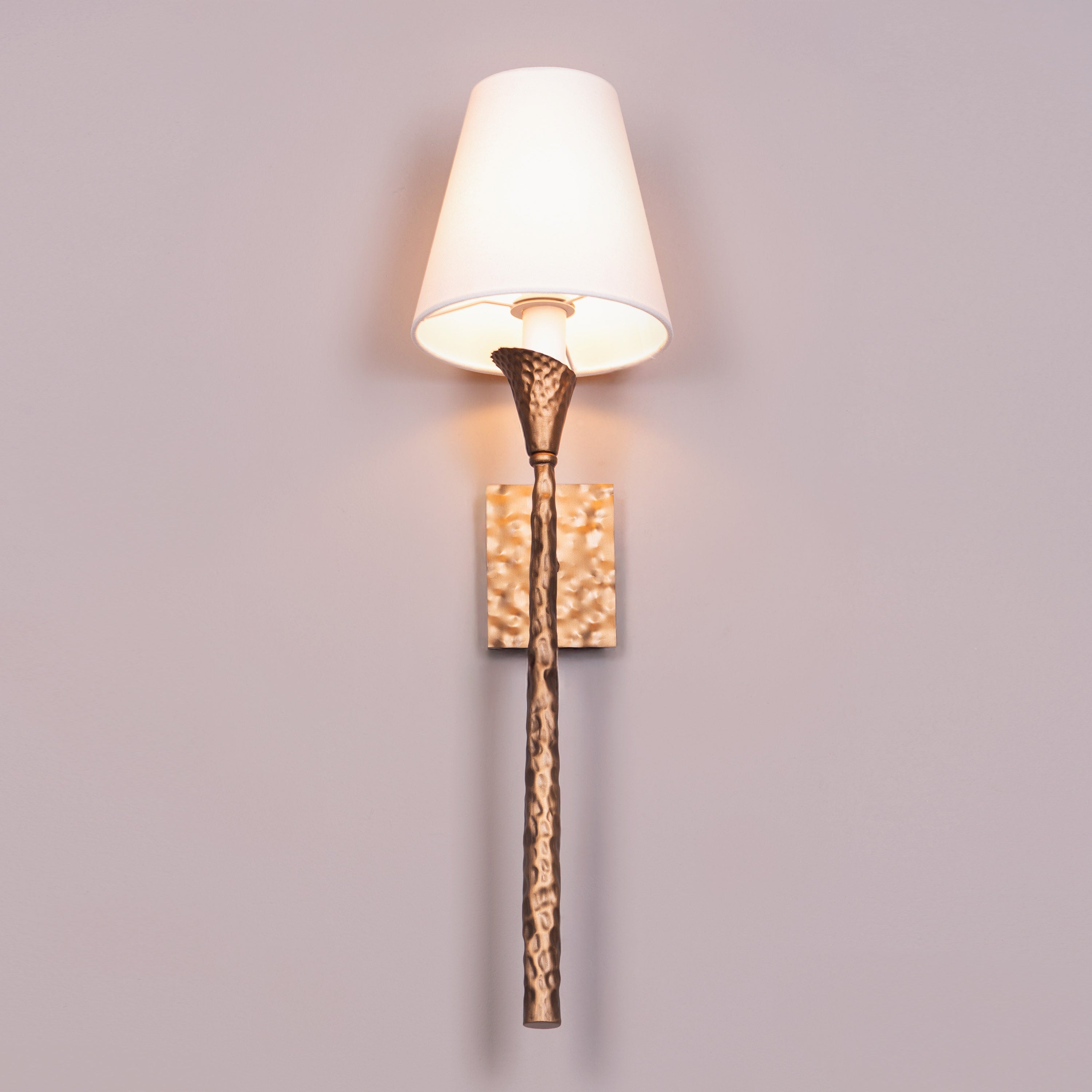 Lunelle (Gold, White) Fabric Wall Light
