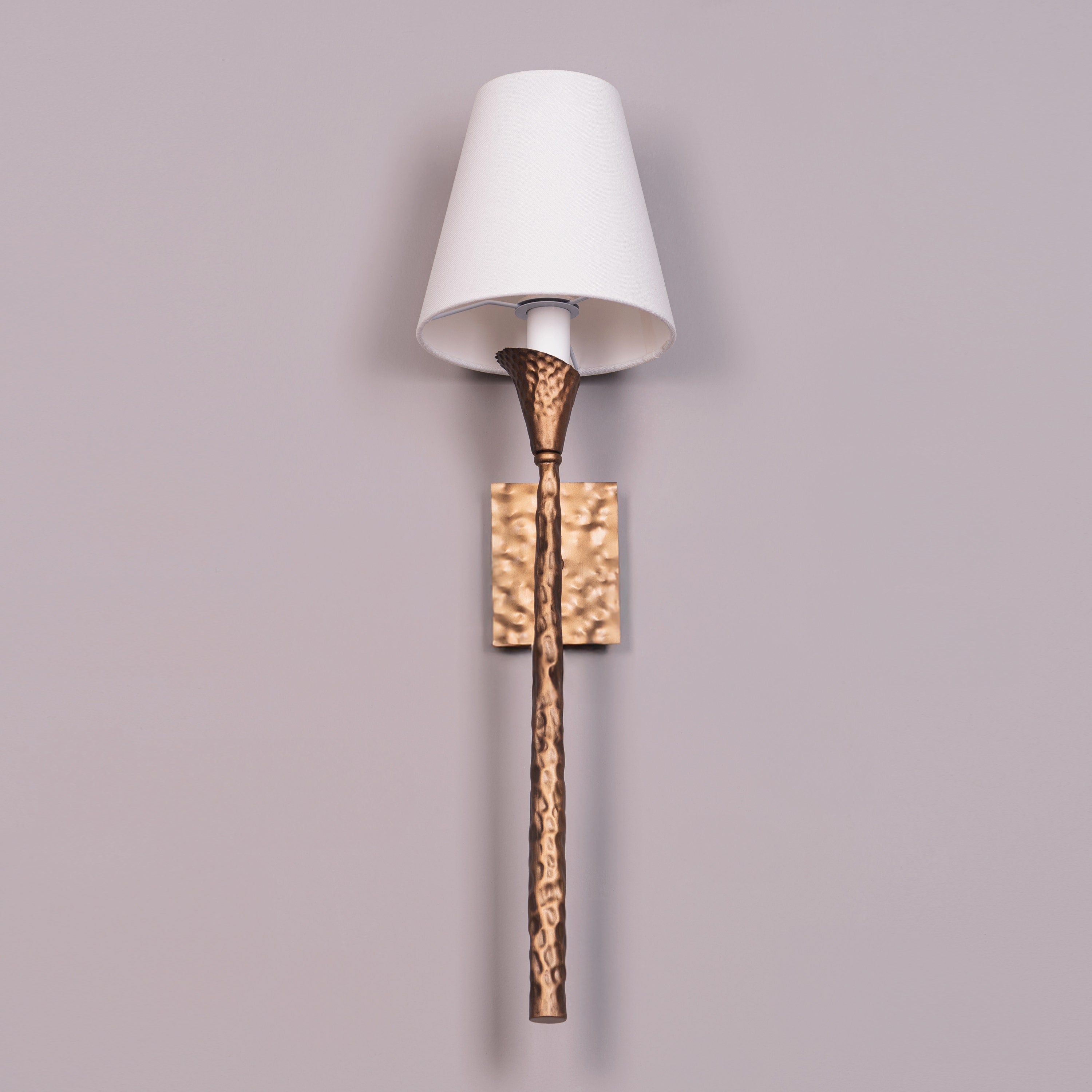 Lunelle (Gold, White) Fabric Wall Light