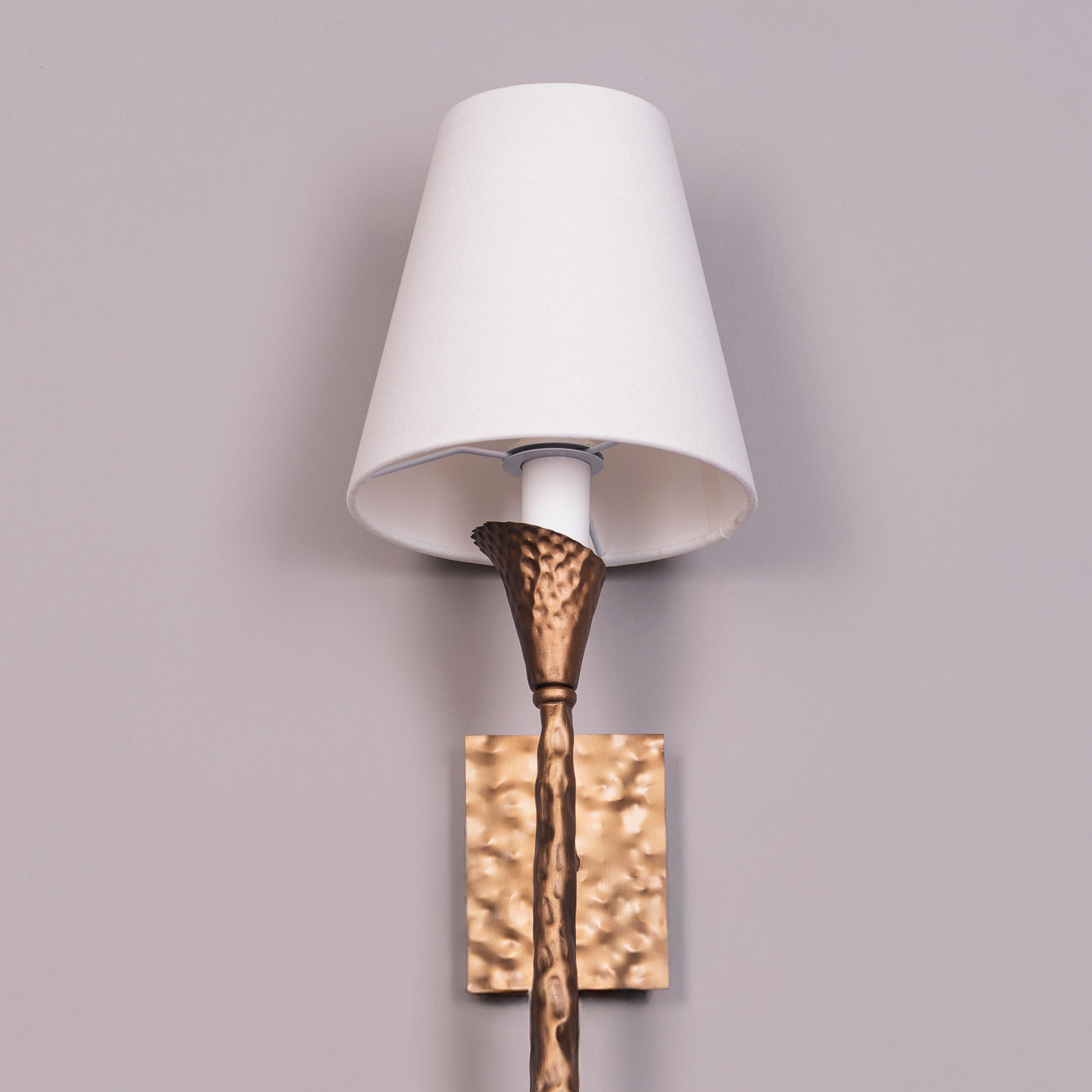 Lunelle (Gold, White) Fabric Wall Light