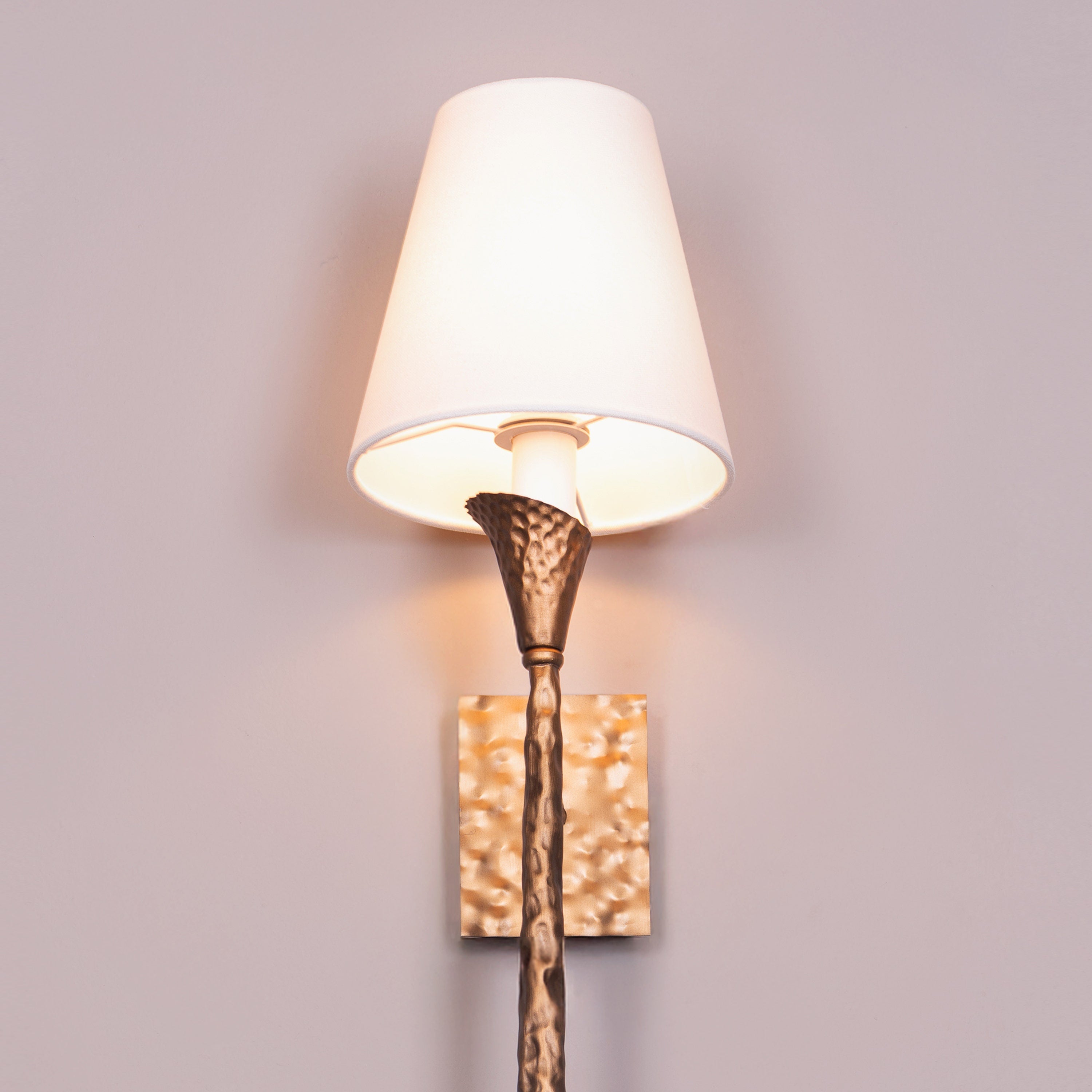 Lunelle (Gold, White) Fabric Wall Light