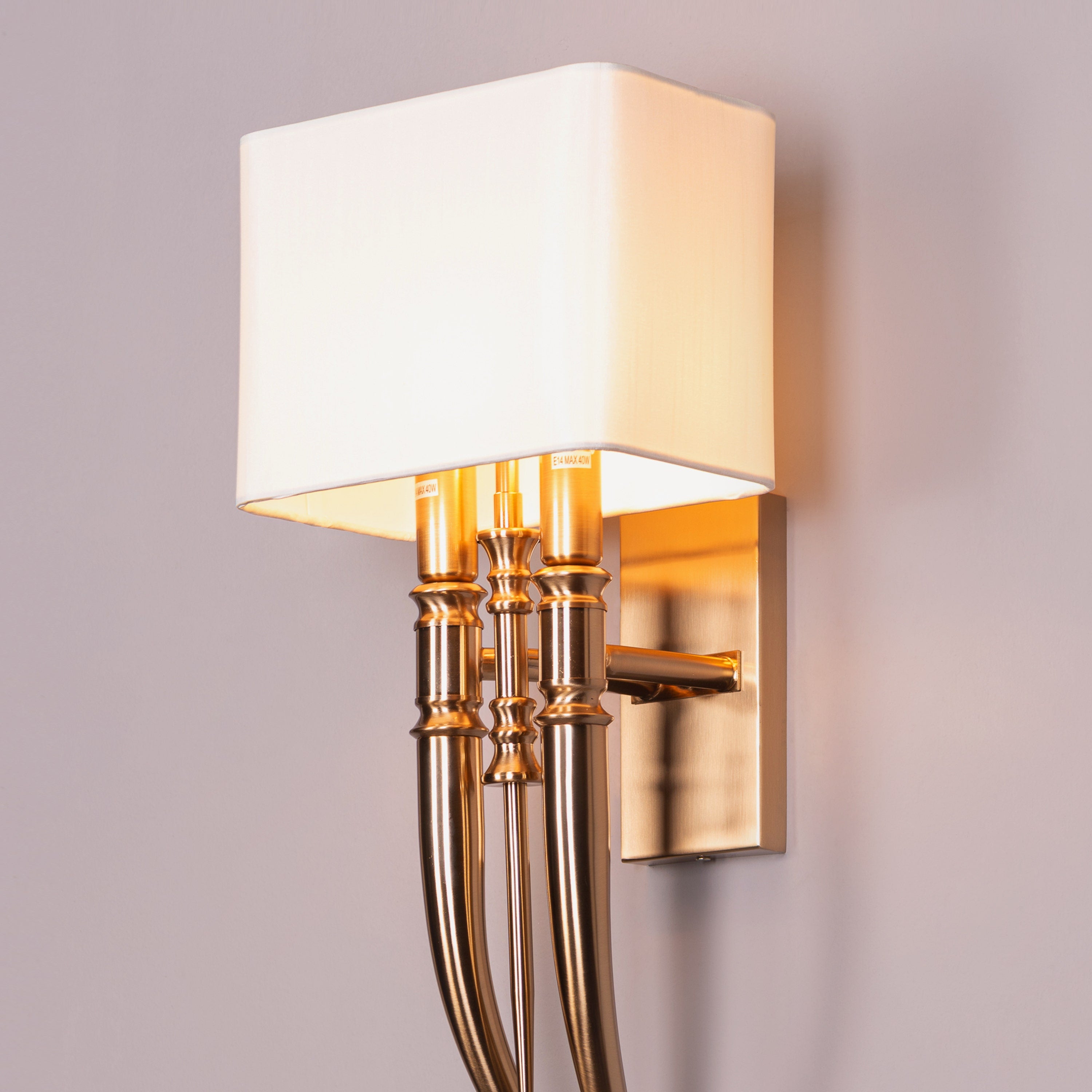 Sunpetal (Gold, White) Fabric Wall Light