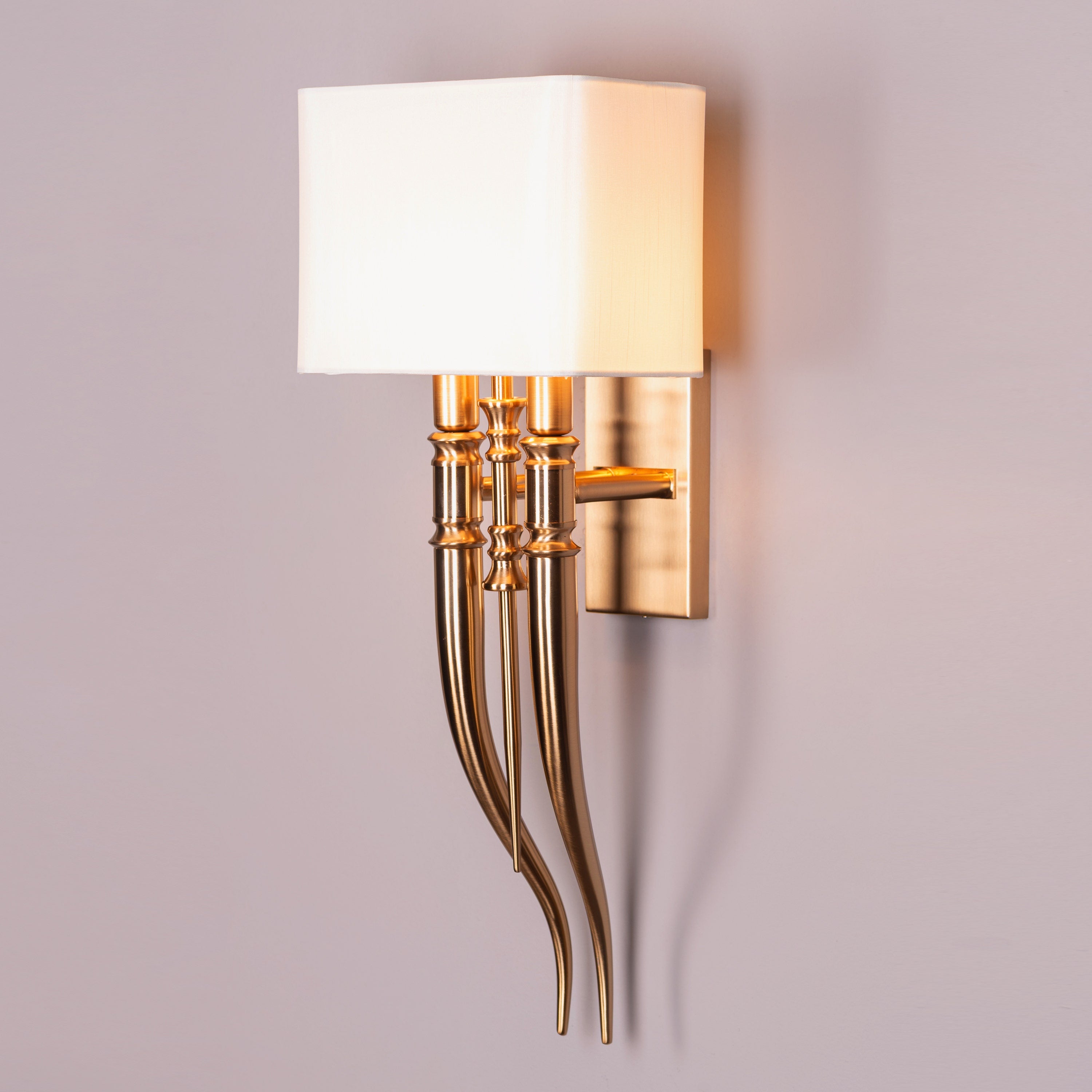 Sunpetal (Gold, White) Fabric Wall Light