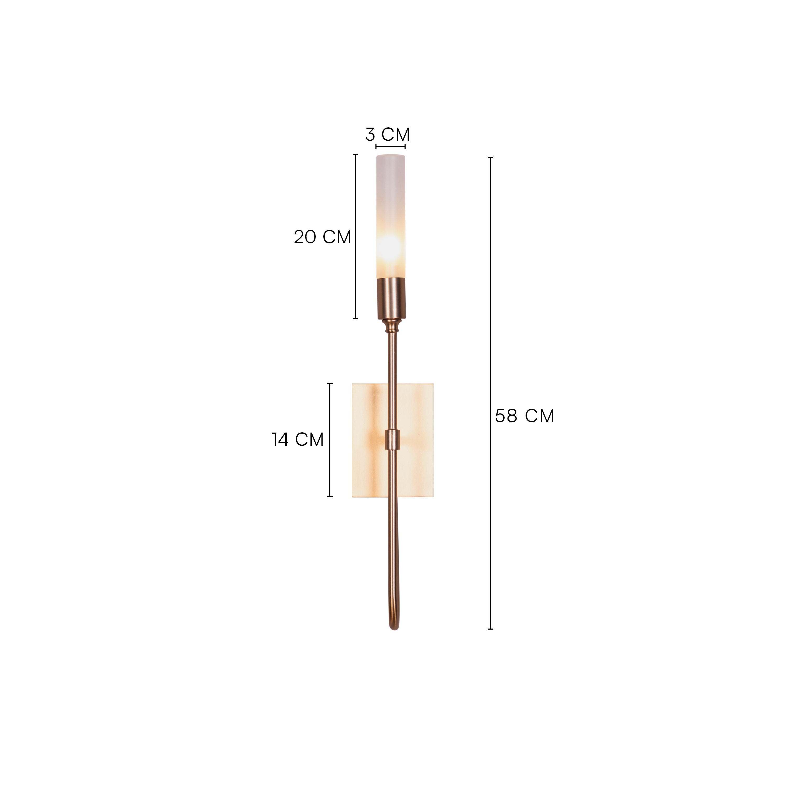 Opaline Crest (Gold, White) Frosted Glass Wall Light
