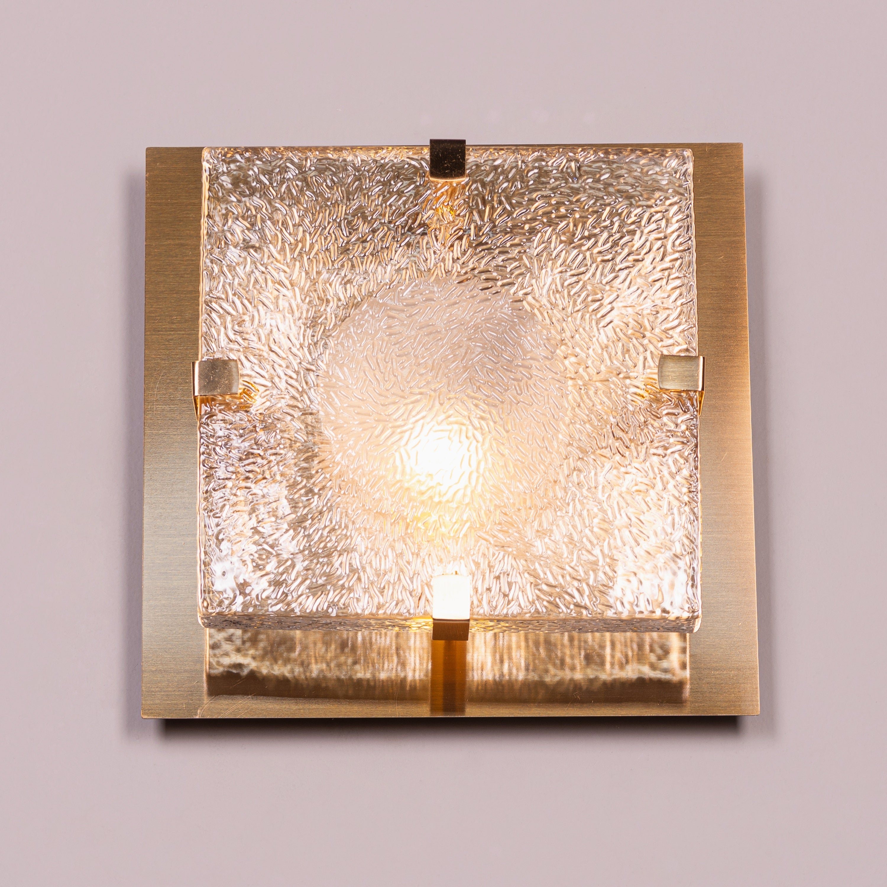 Golden Meridian (Single, Gold) Textured Glass Wall Light