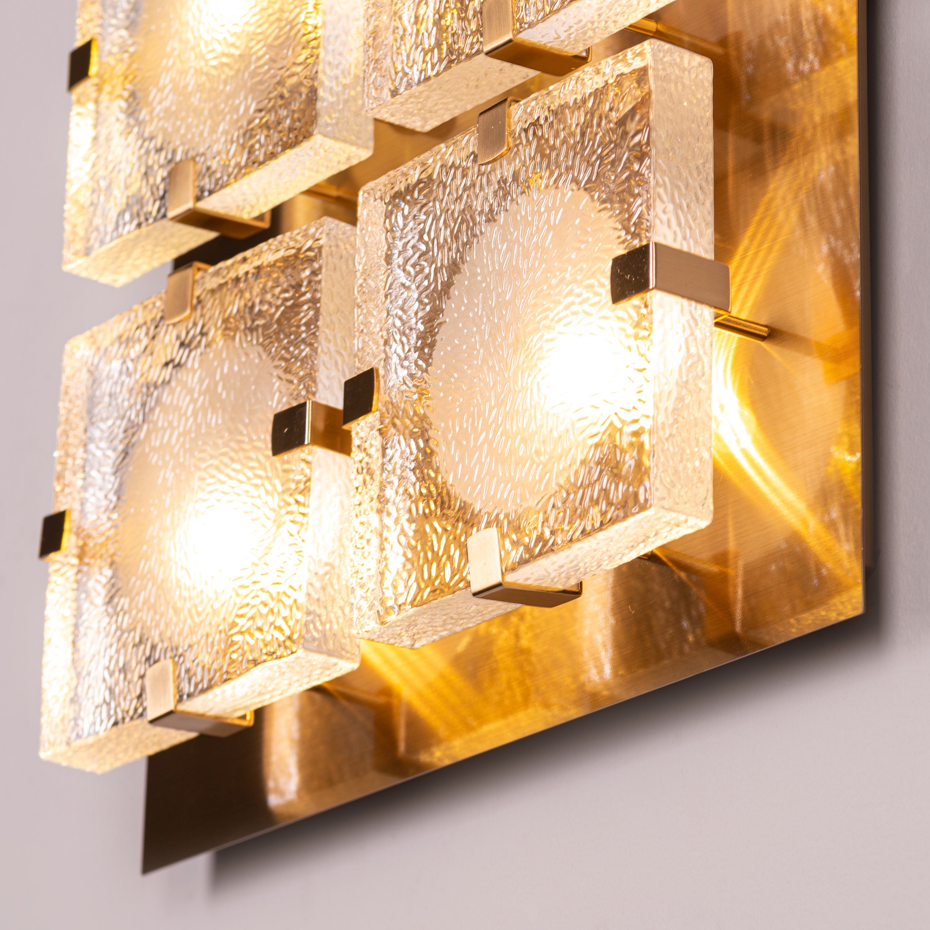 Golden Meridian (Gold) Textured Glass Wall Light