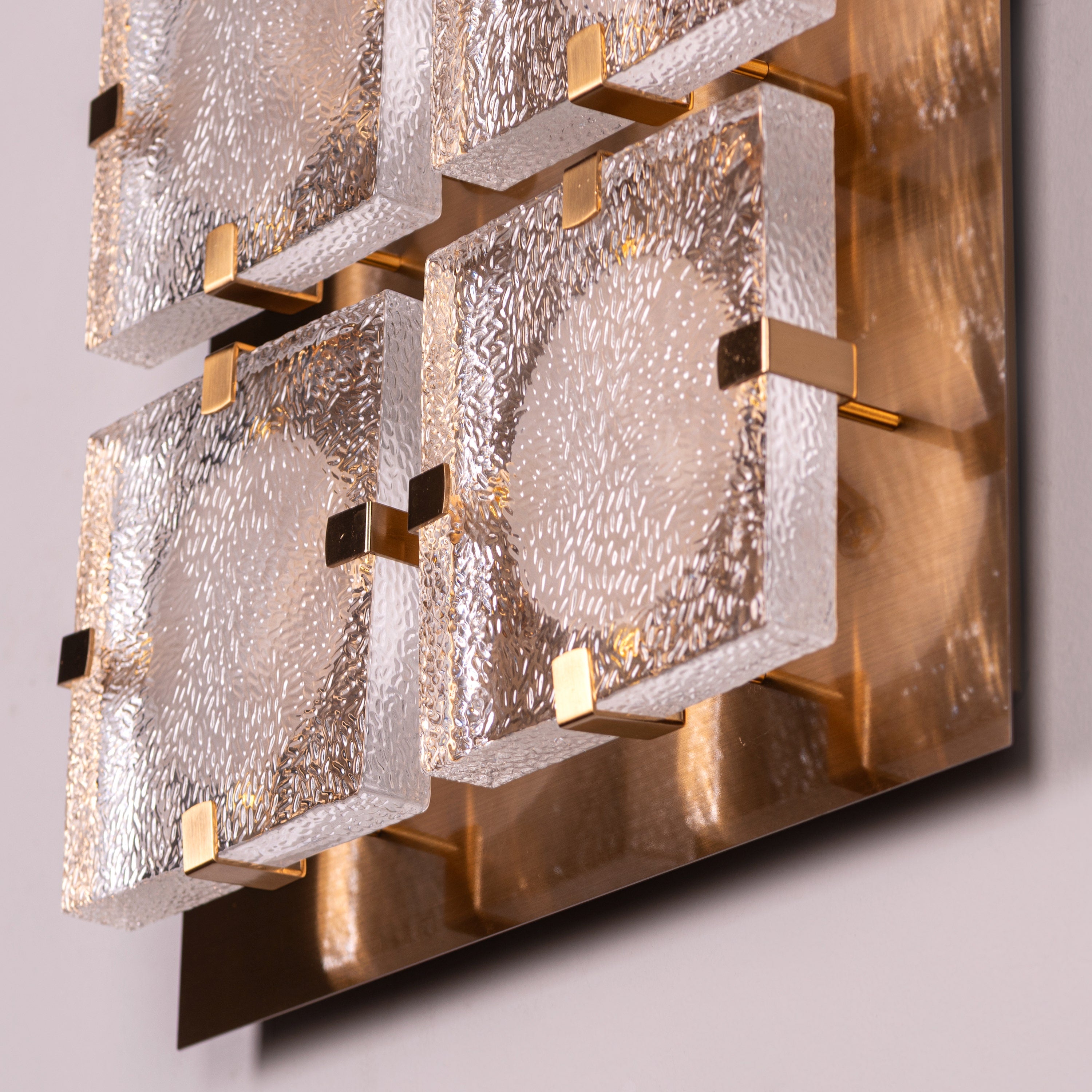 Golden Meridian (Gold) Textured Glass Wall Light