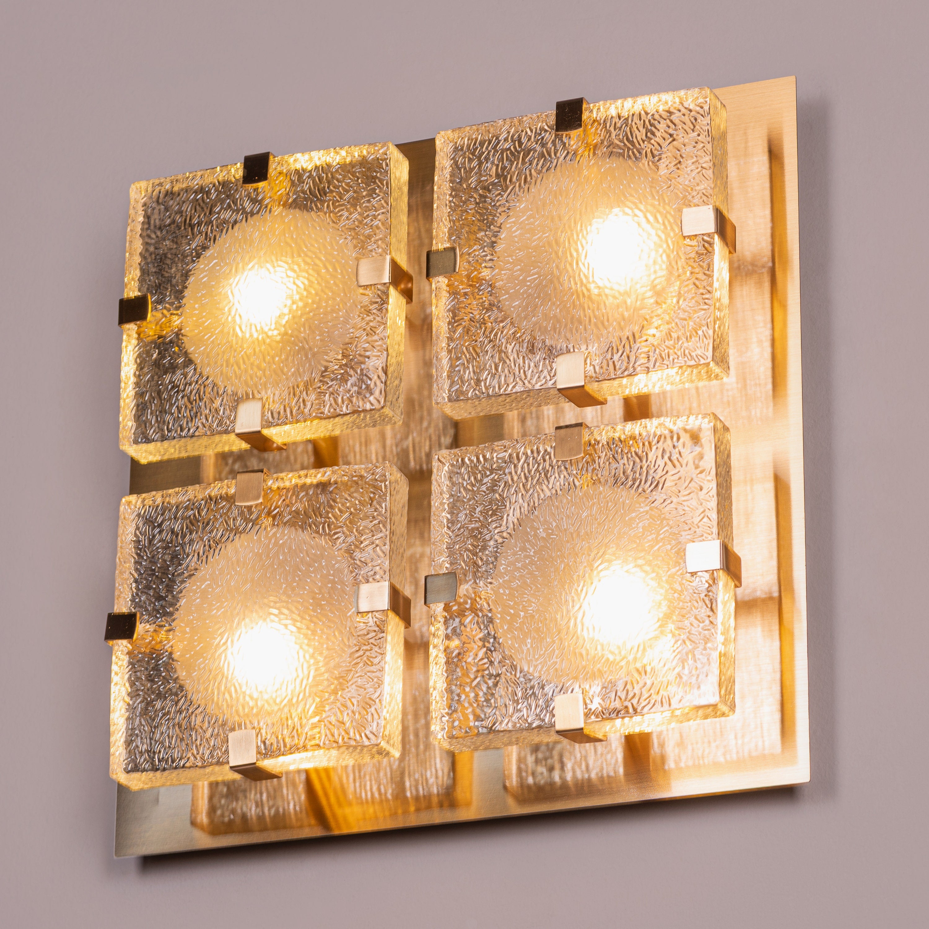 Golden Meridian (Gold) Textured Glass Wall Light