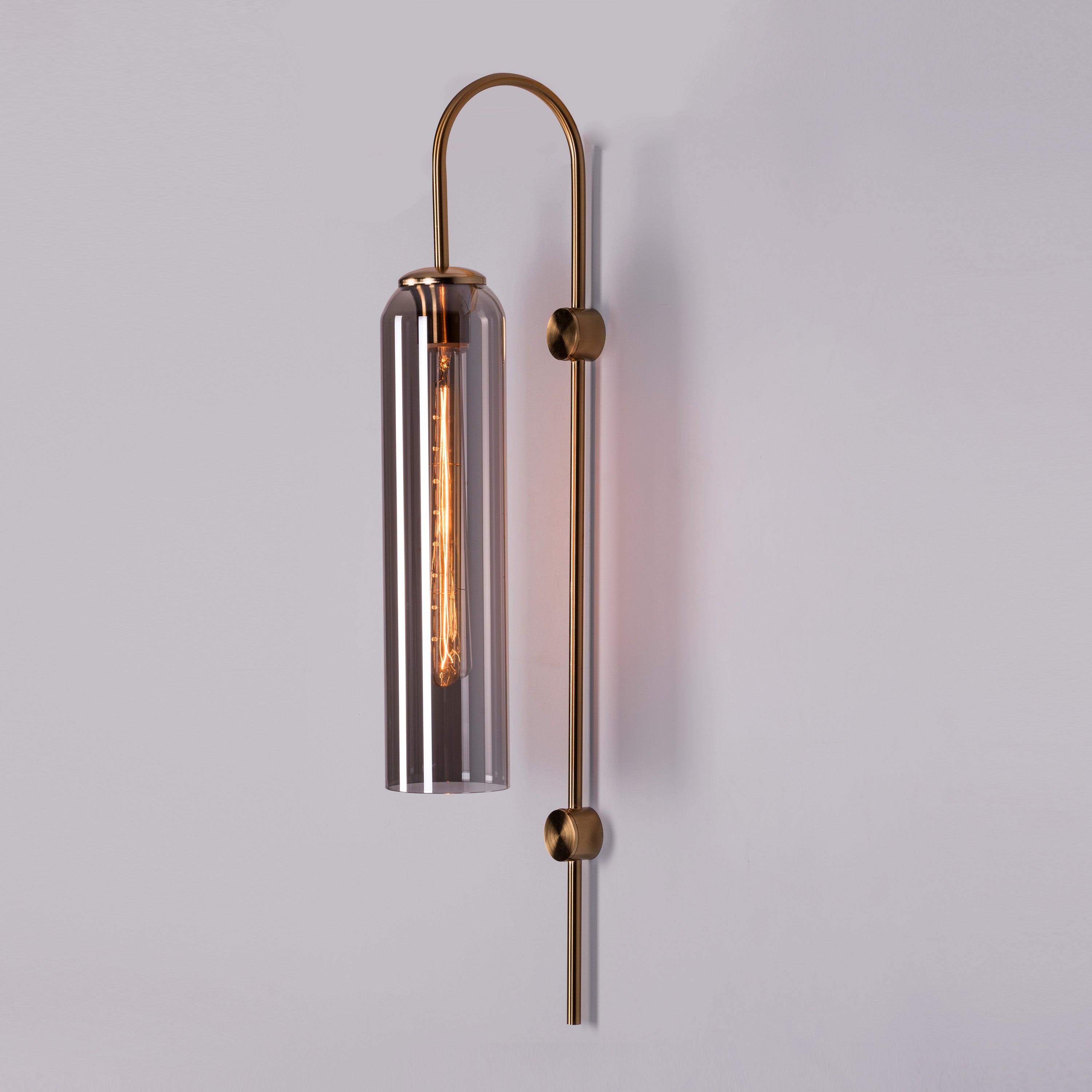 Wait For Me (Gold, Smokey Grey) Glass Wall Light