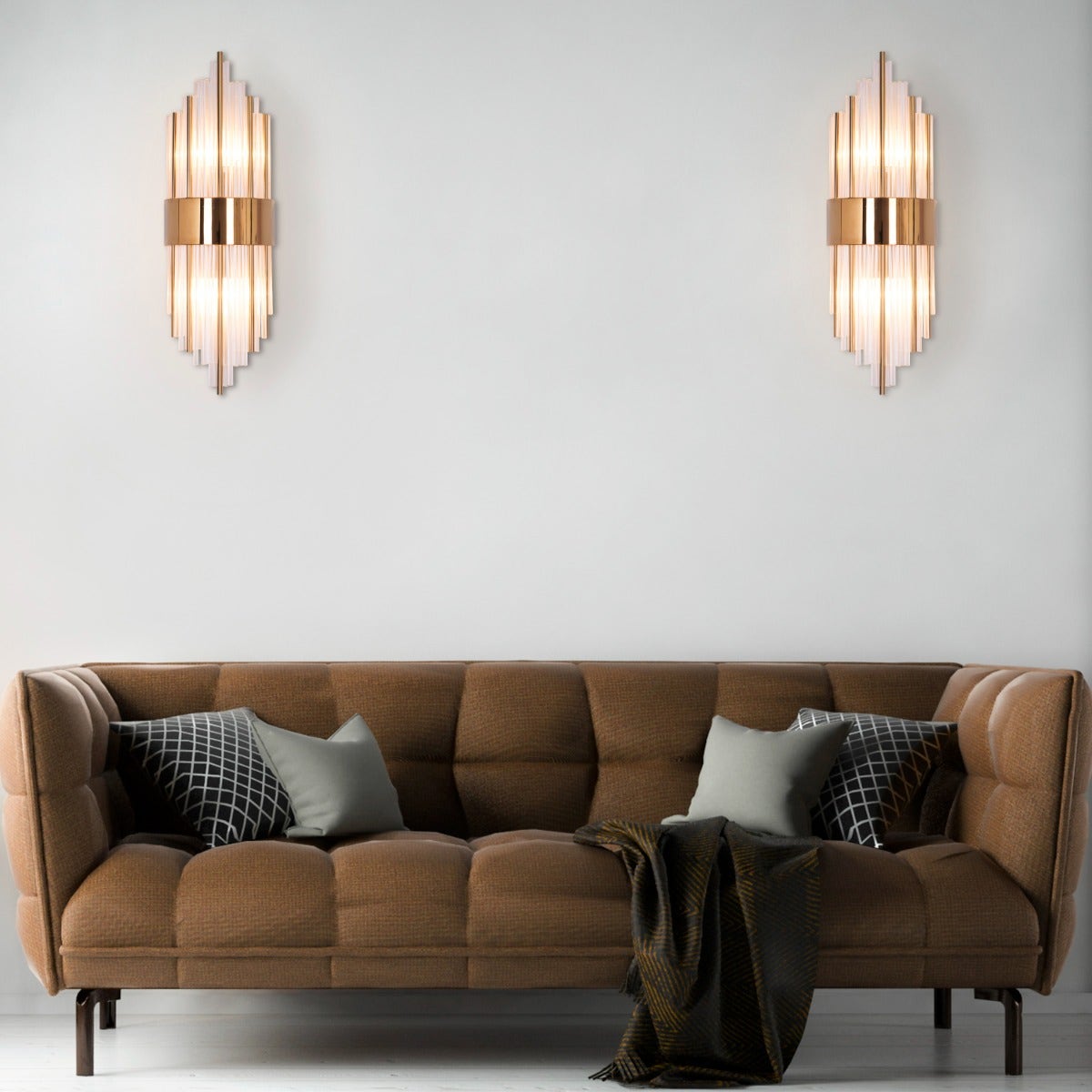 Carry My Heart (Gold) Glass Tube Wall Light