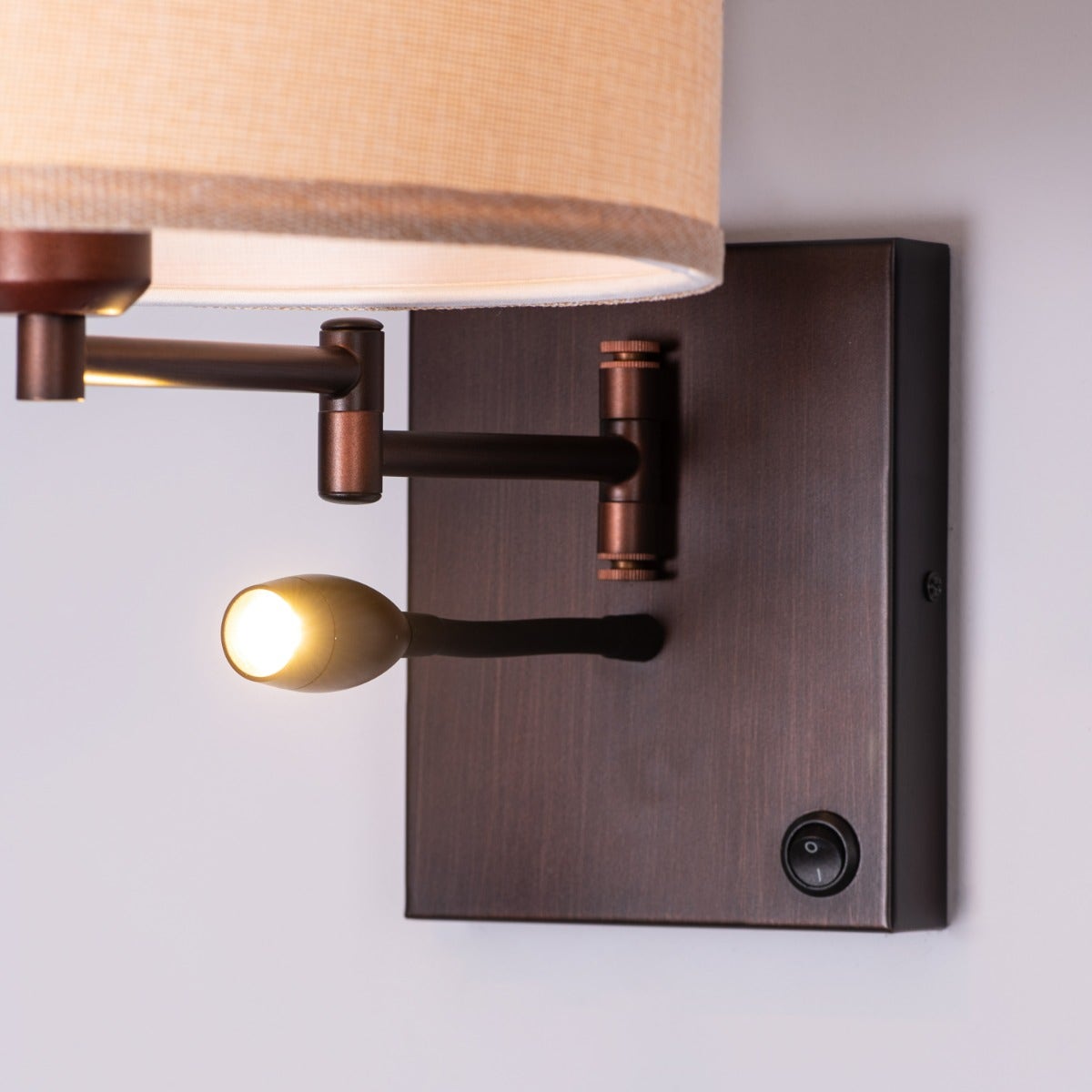 Thinking Out Loud Bedside (Coffee, With LED Downlighter) Wall Light
