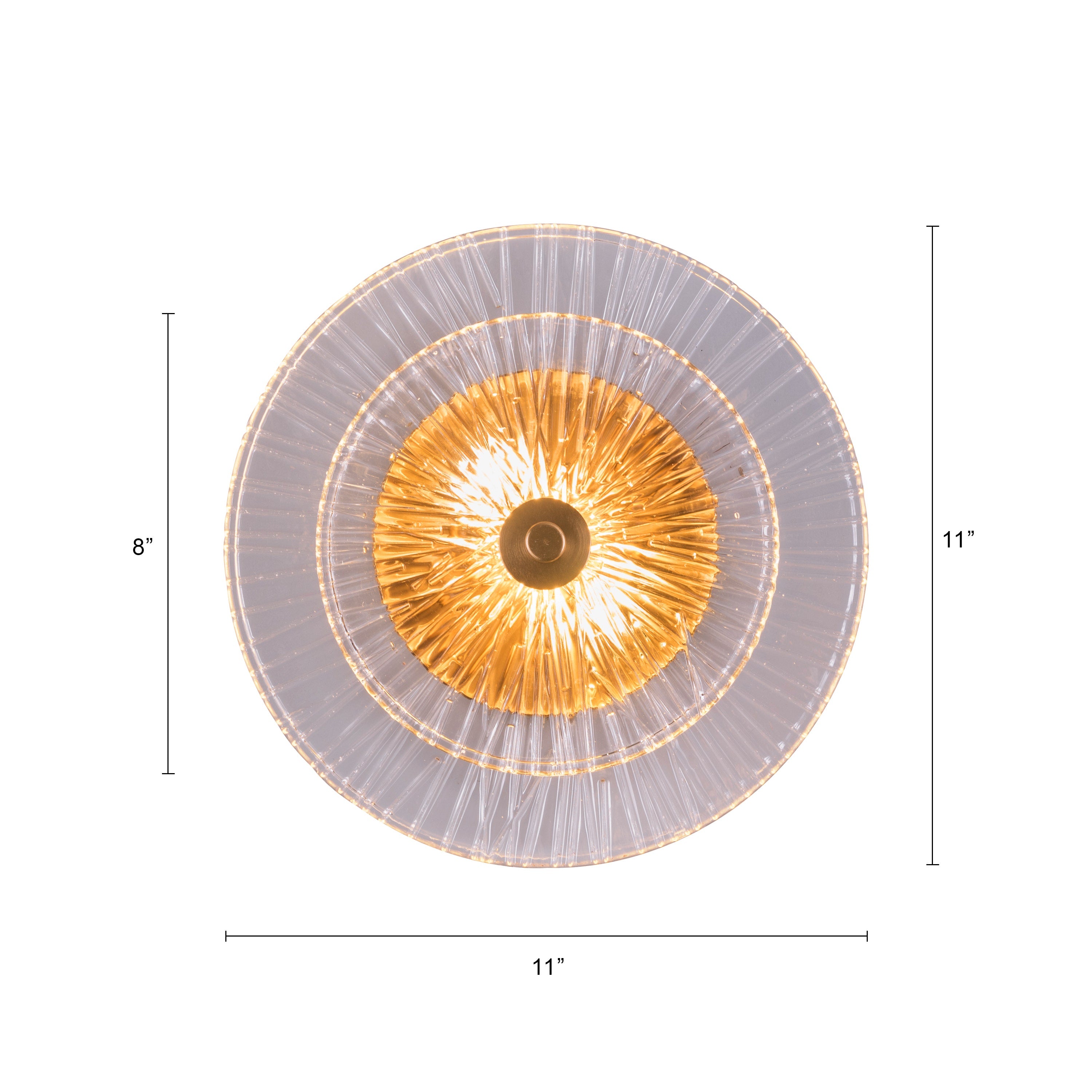 Feel My Crown (Gold) Textured Glass Wall Light