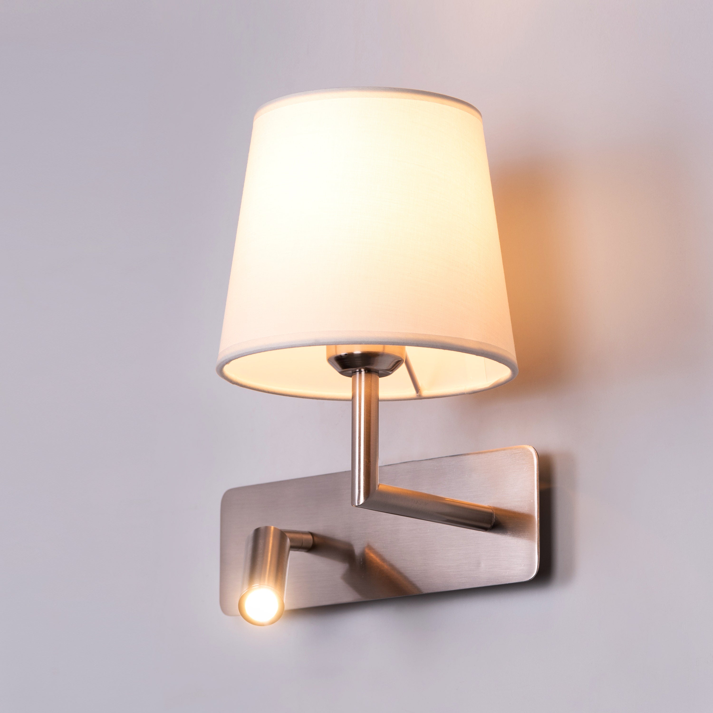 Bookworm (Chrome, With LED Downlighter) Wall Light