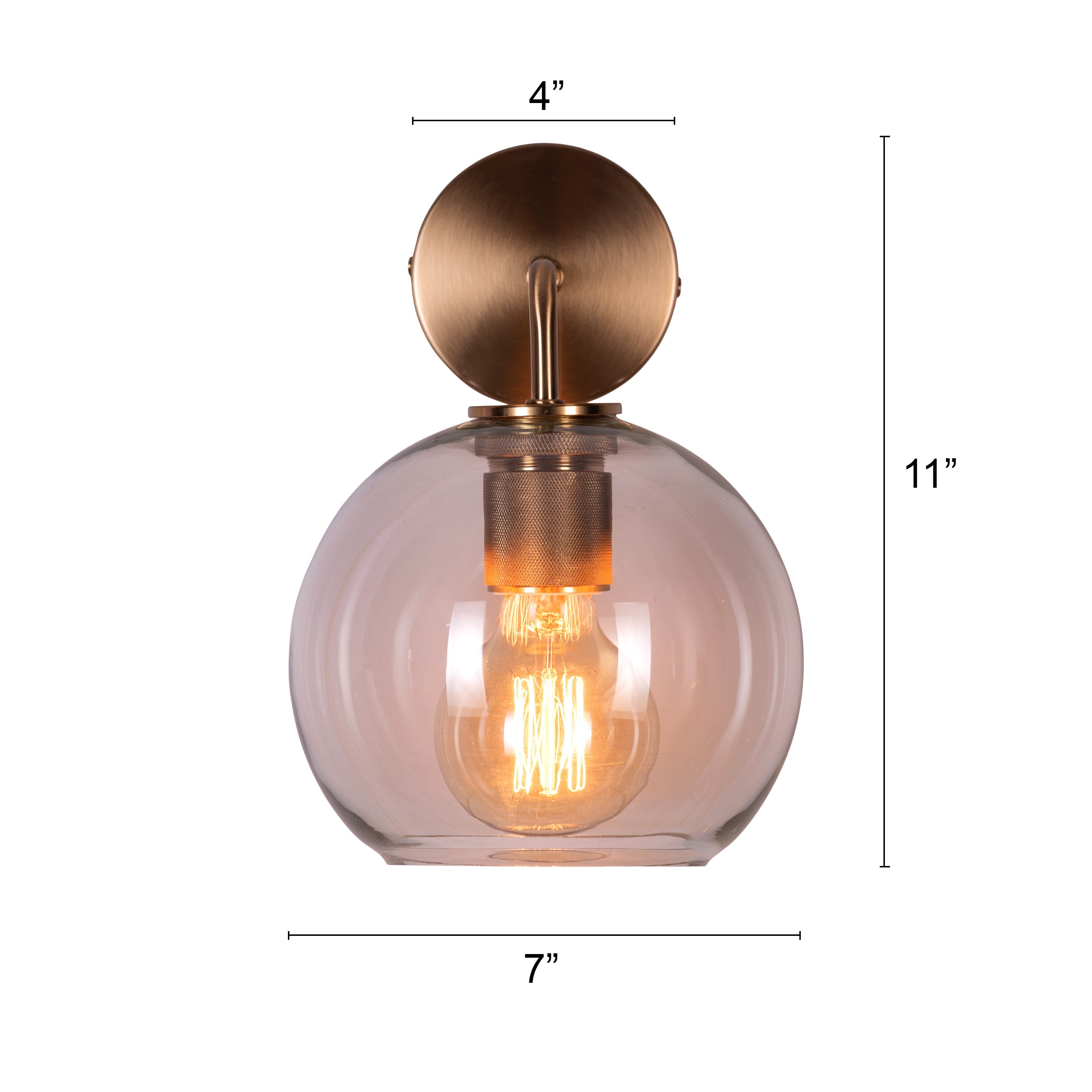 Endgame (Gold) Clear Glass Wall Light