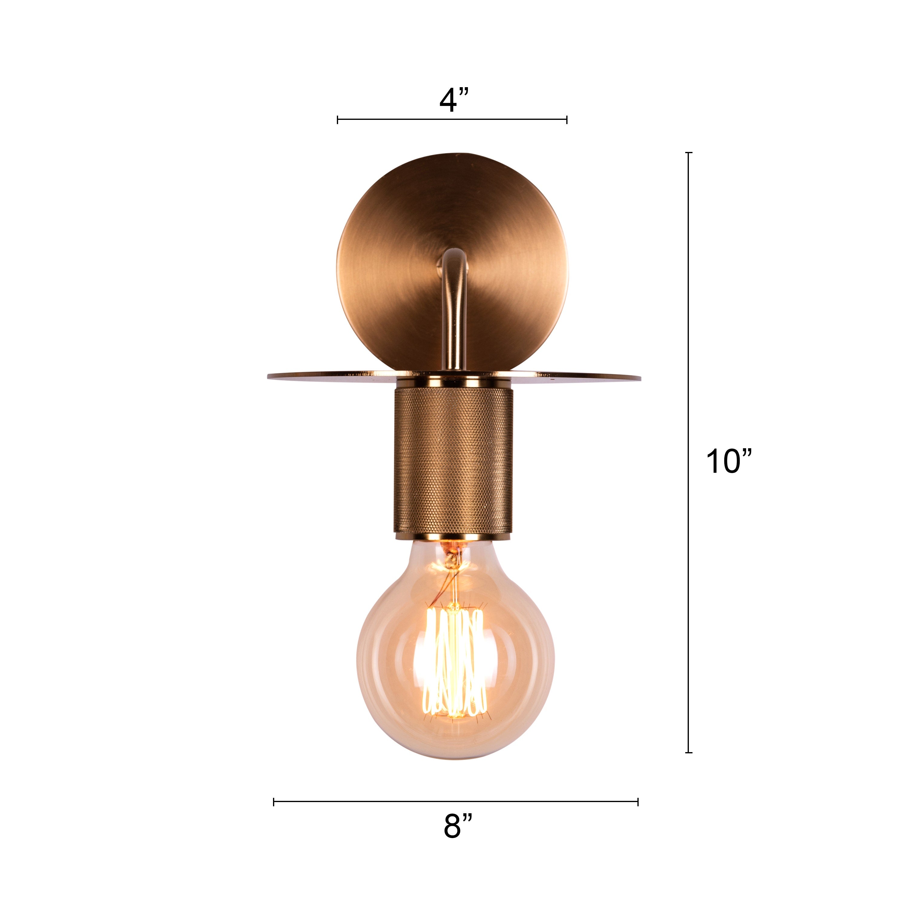 Ahead We Glow (Gold) Wall Light (Edison Bulb Included)
