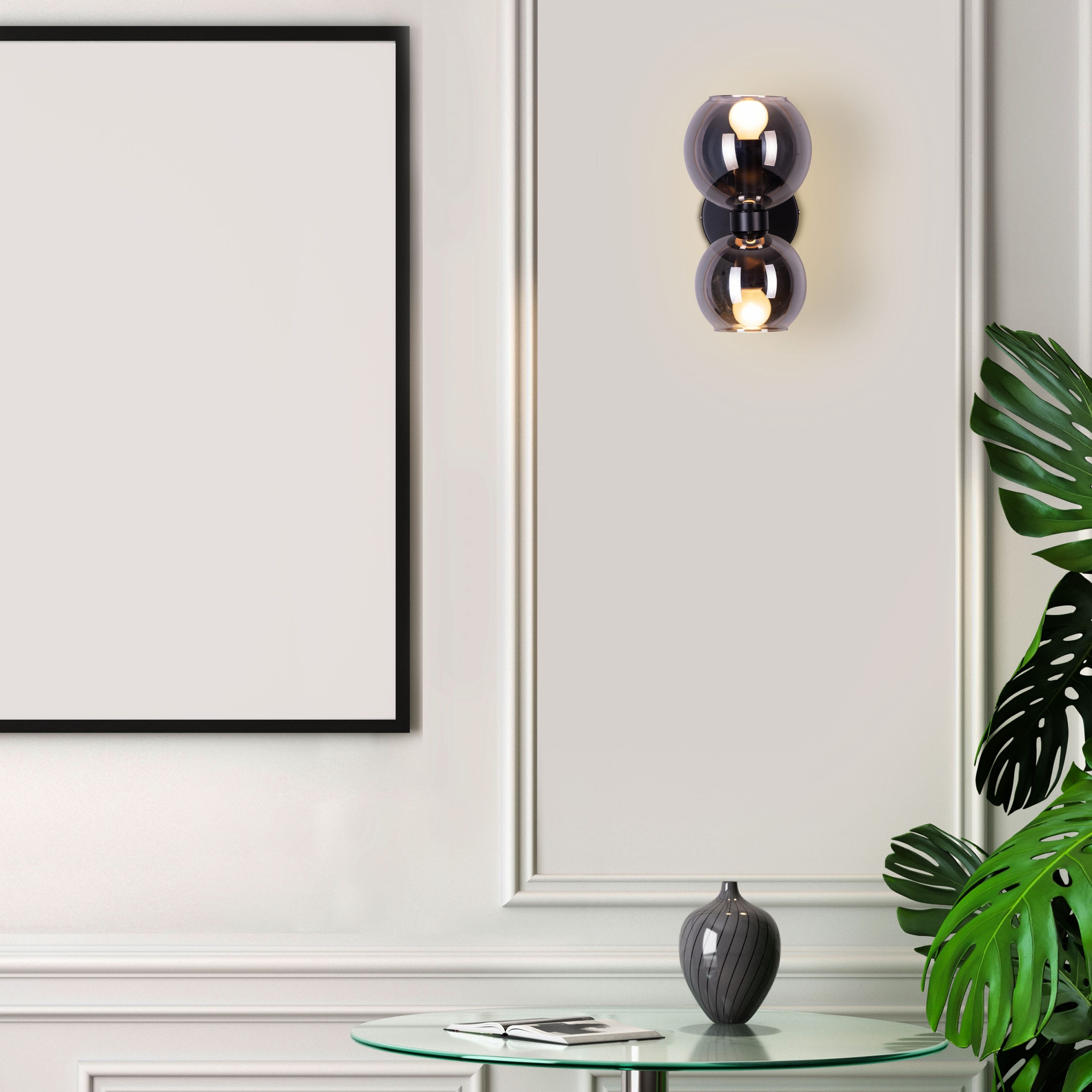 Afloat (Black, Smokey Grey) Glass Wall Light