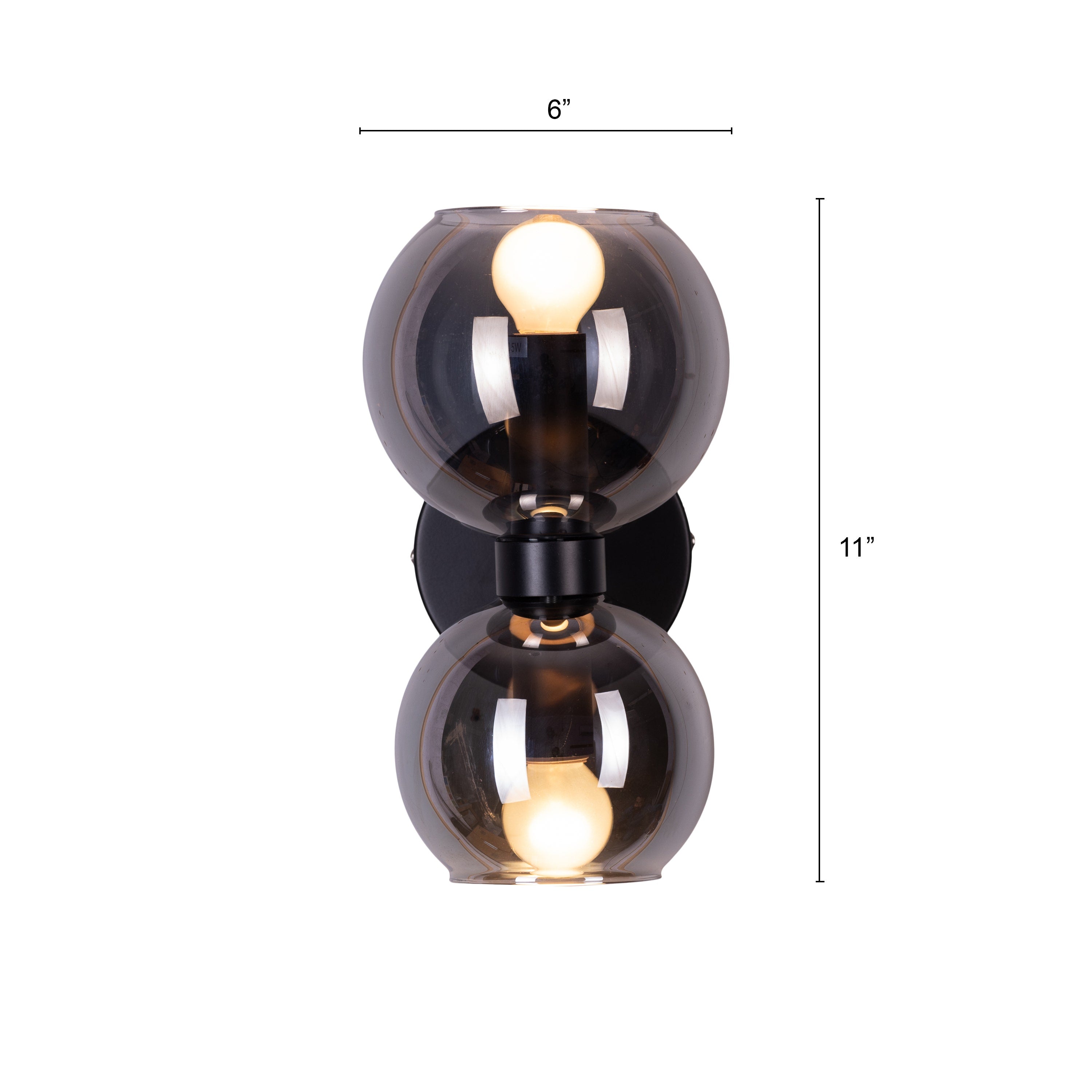Afloat (Black, Smokey Grey) Glass Wall Light