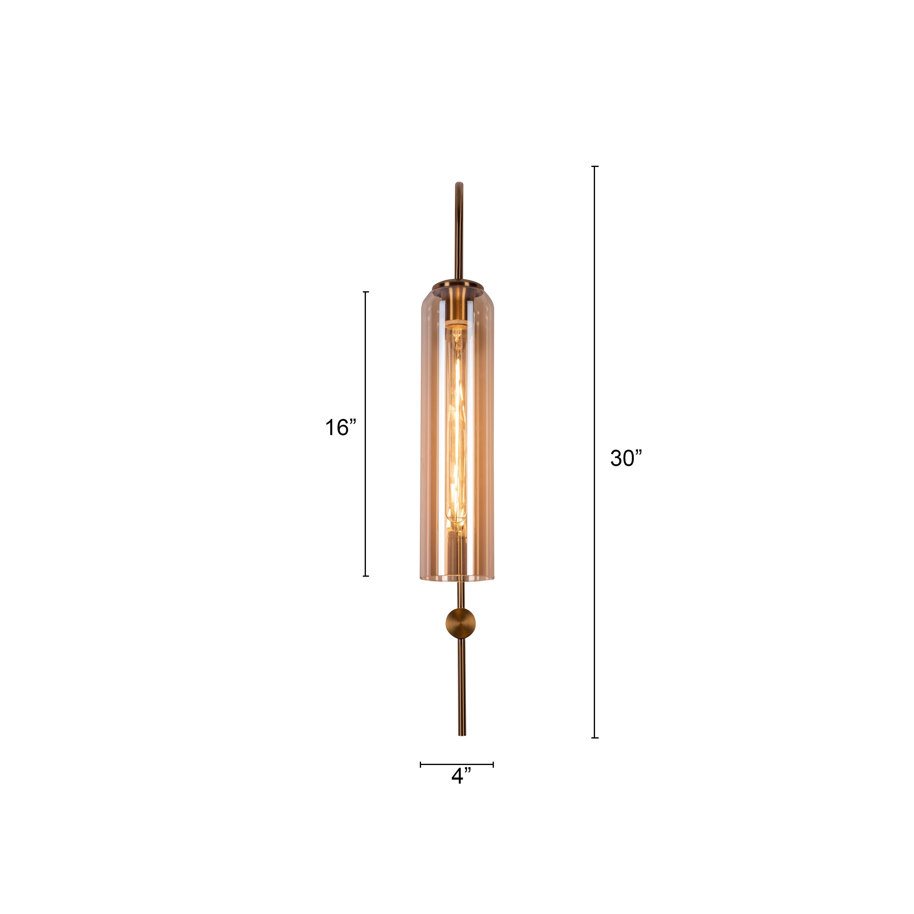 Wait For Me (Cognac) Glass Wall Light