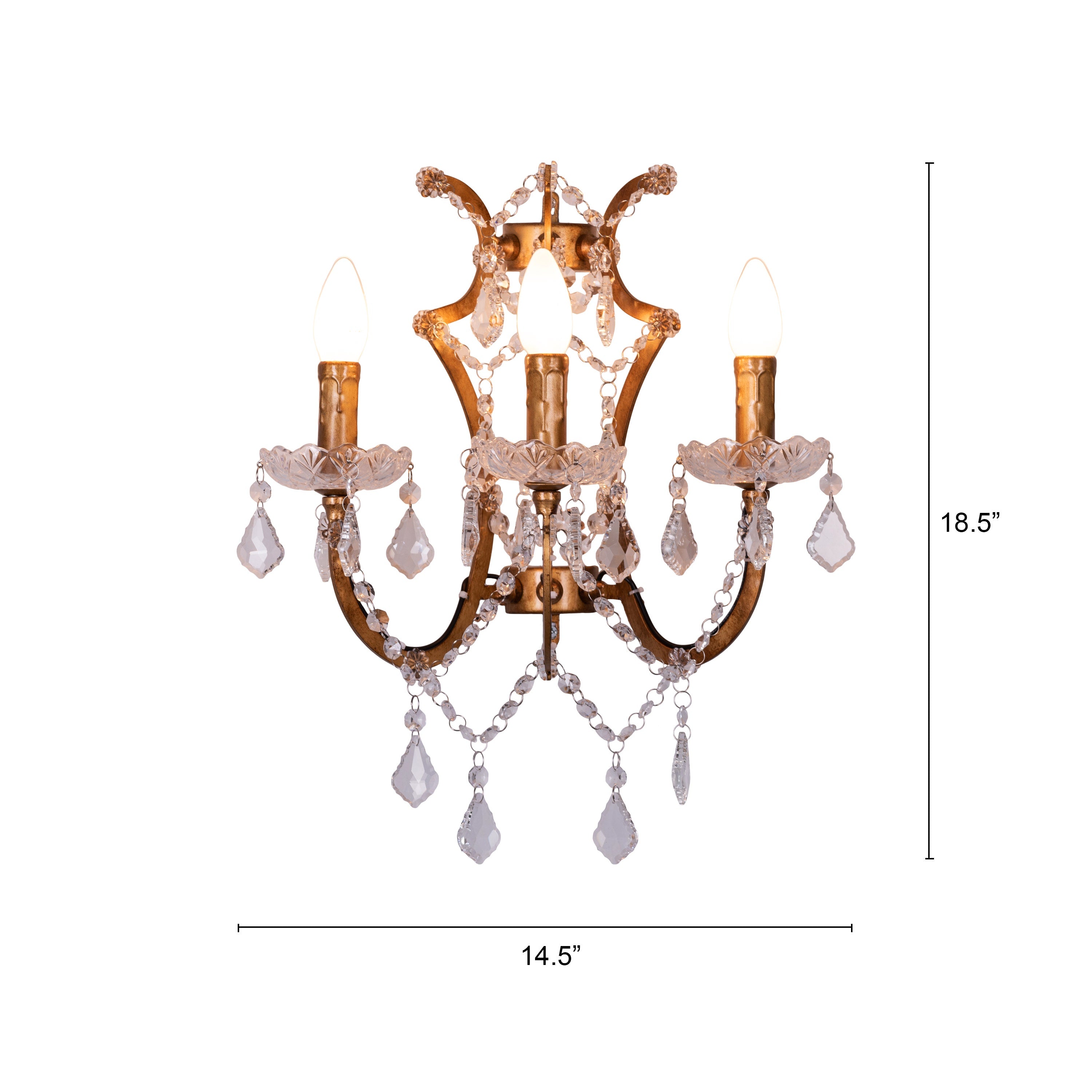 French Restoration (Antique Gold) Crystal Wall Light