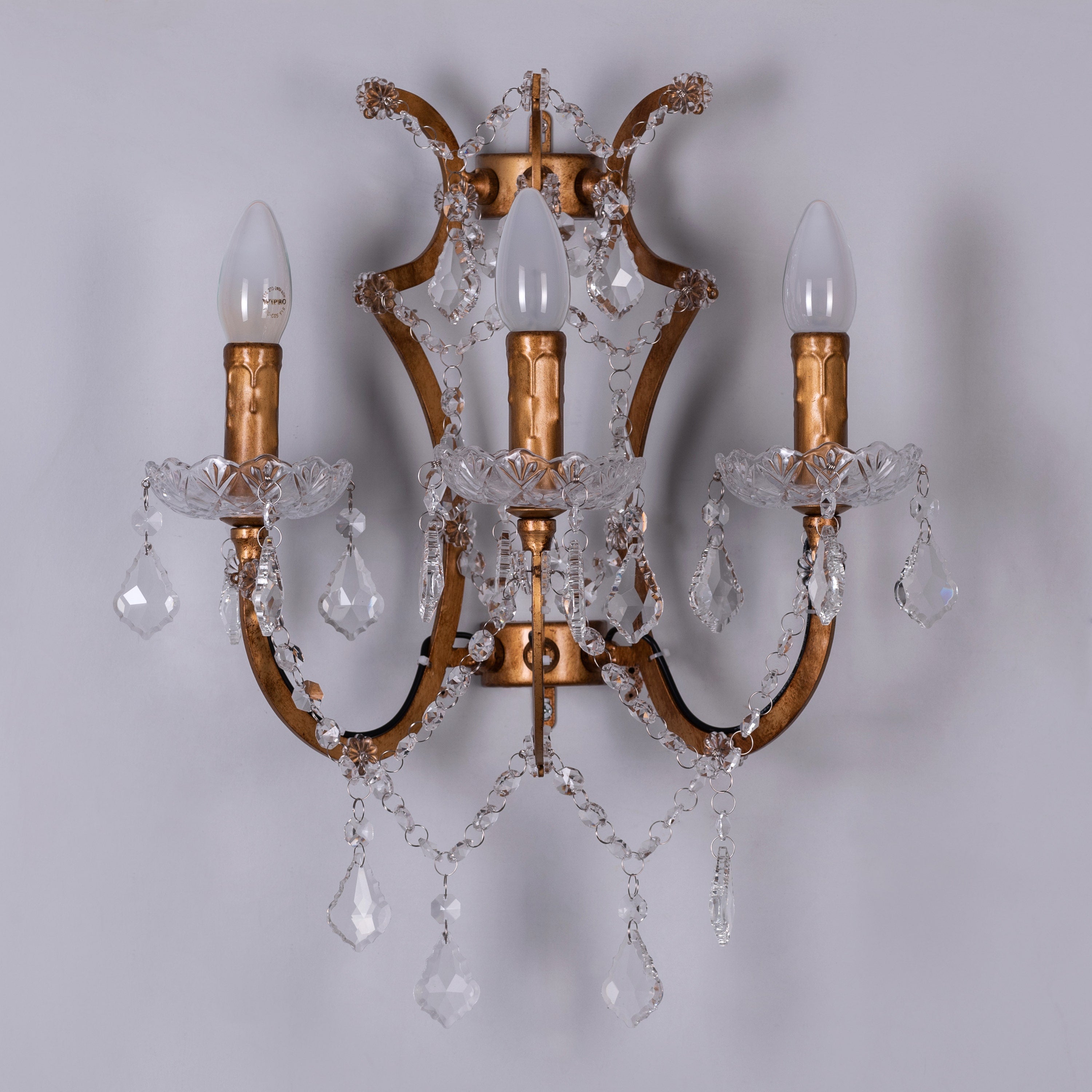 French Restoration (Antique Gold) Crystal Wall Light