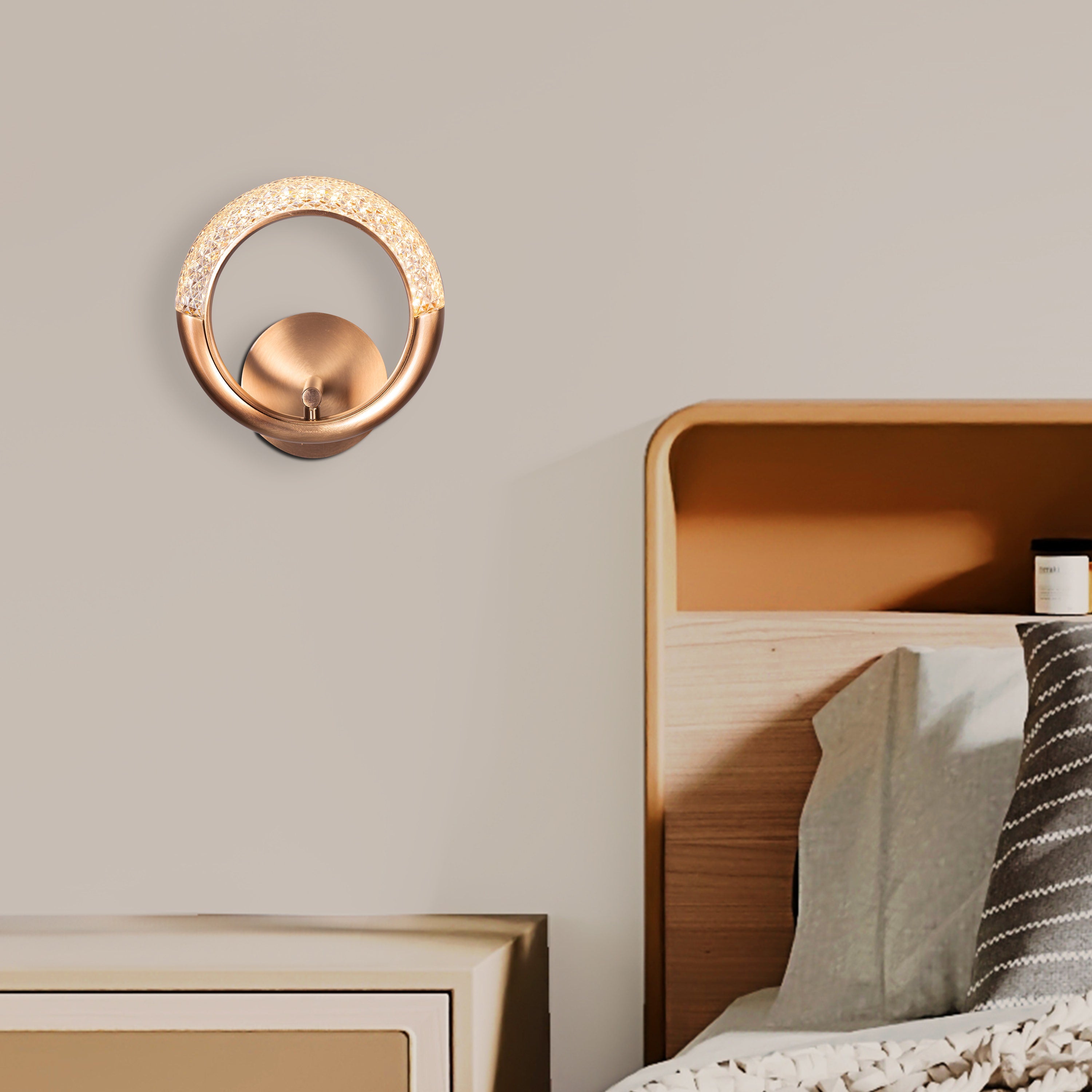 Lot To Unpack (Gold, Dimmable LED with Remote Control) Wall Light