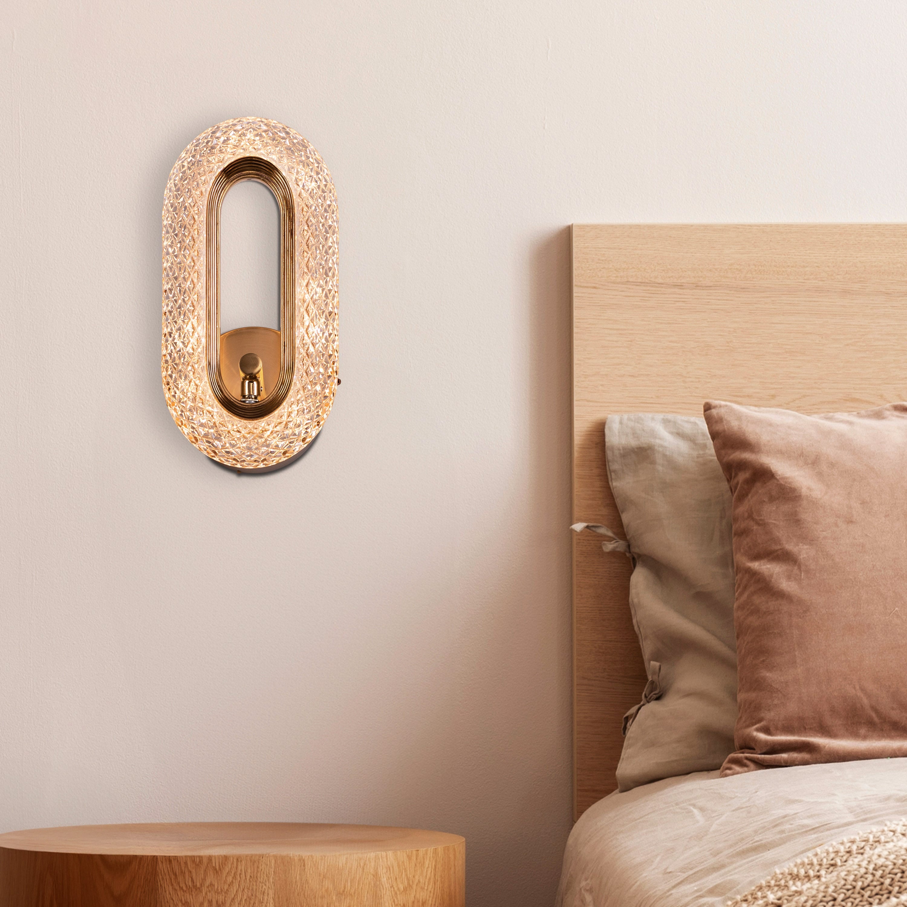 Glowed Up (Gold, Dimmable LED with Remote Control) Wall Light