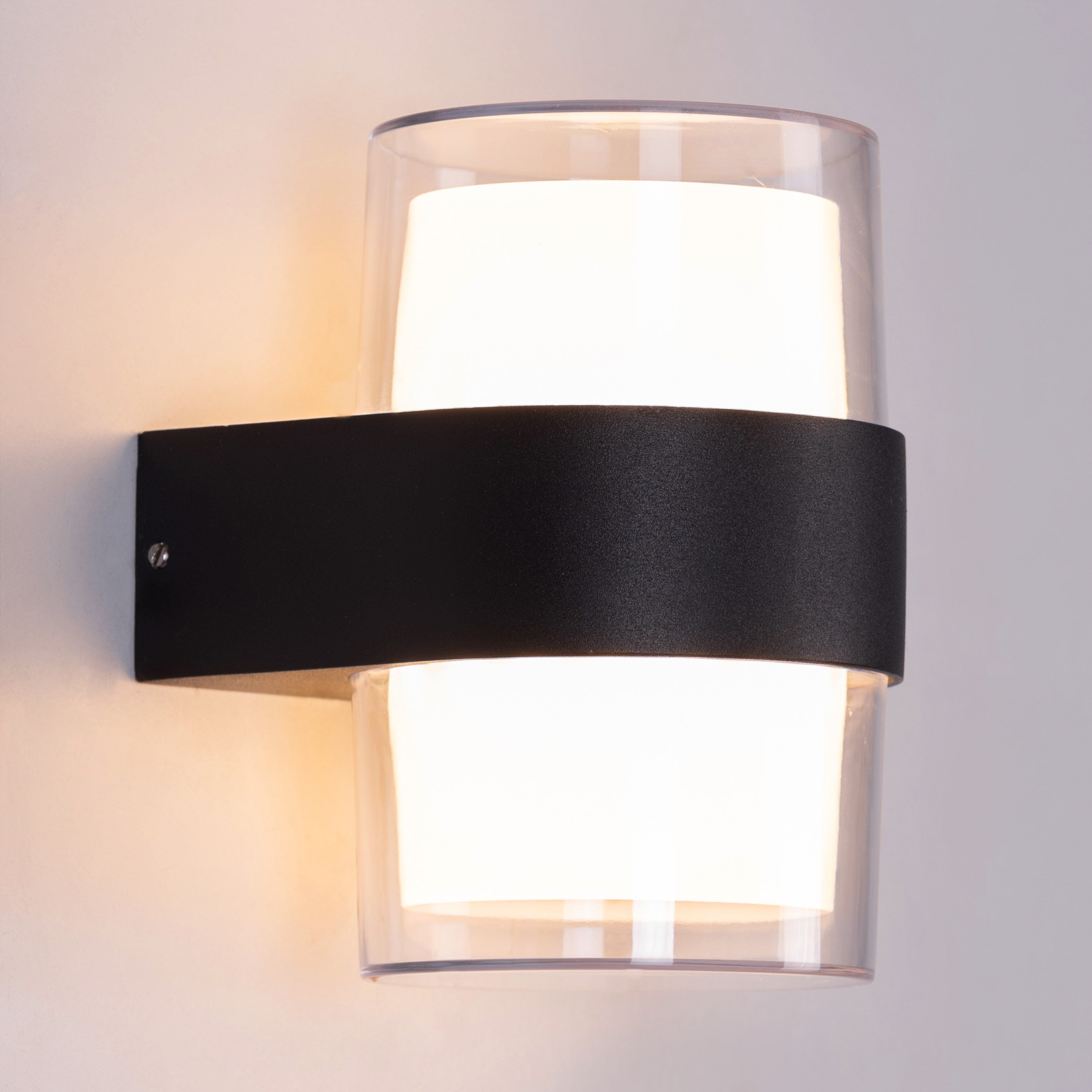 Devoted (Black, Built-In LED) Indoor/Outdoor Wall Light (IP65 Rated)
