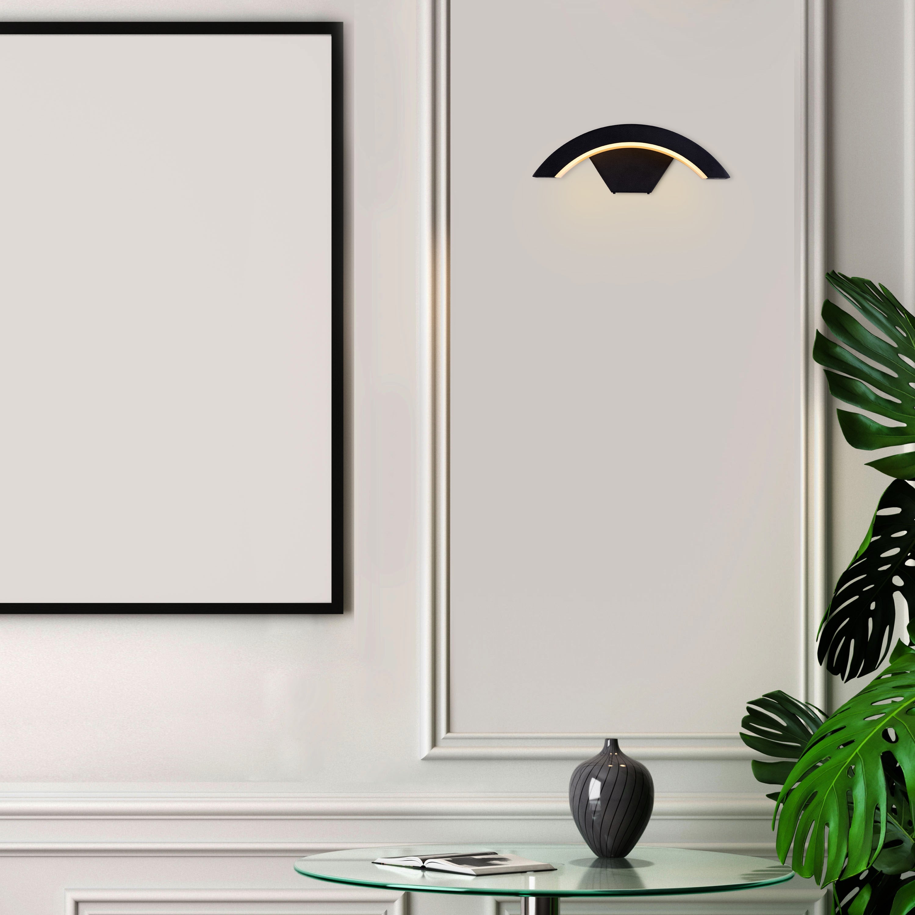 Oakridge (Black, Built-In LED) Outdoor/ Indoor Wall Light (IP65 Rated)