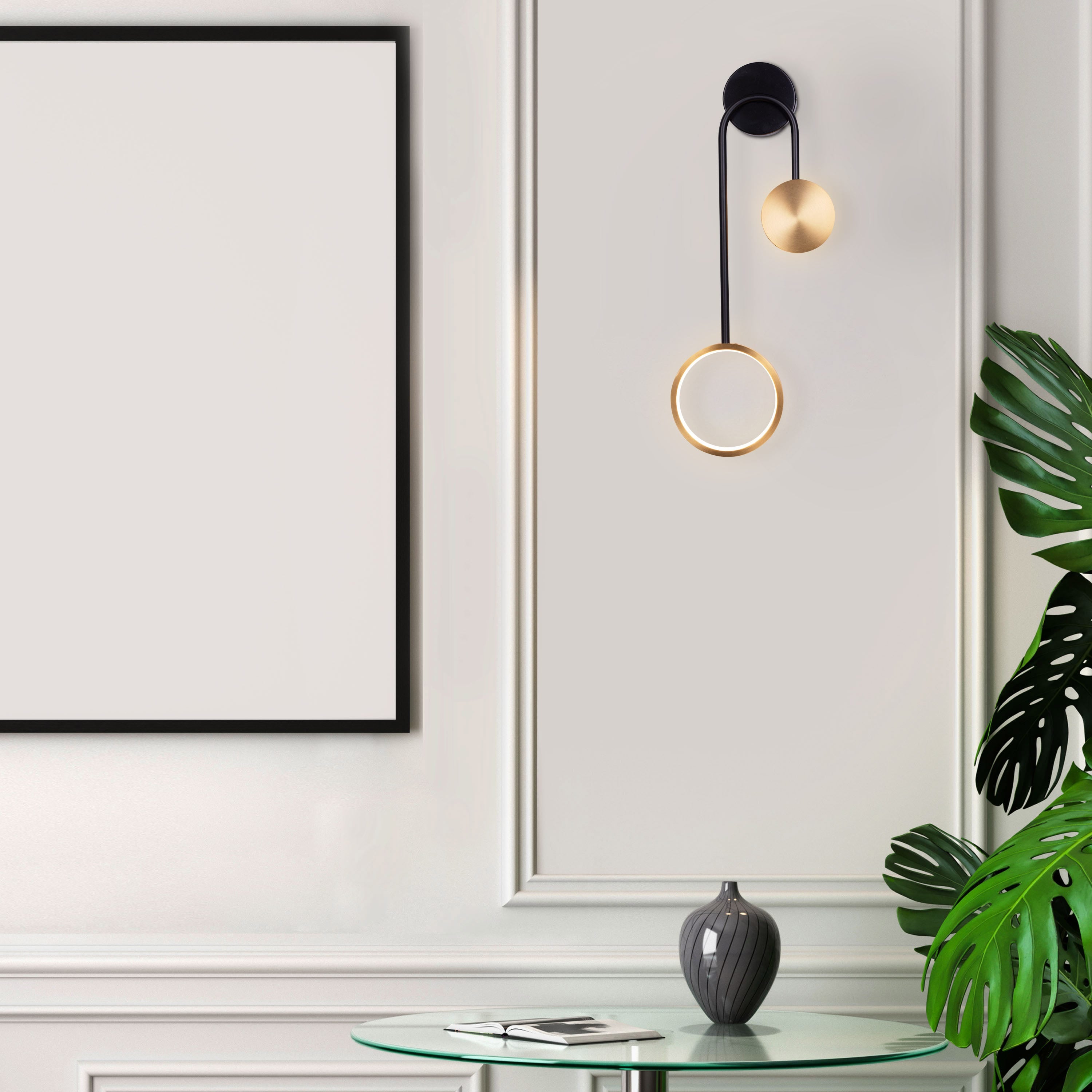 New Season Signature (Black, Gold, Built-In LED) Wall Light