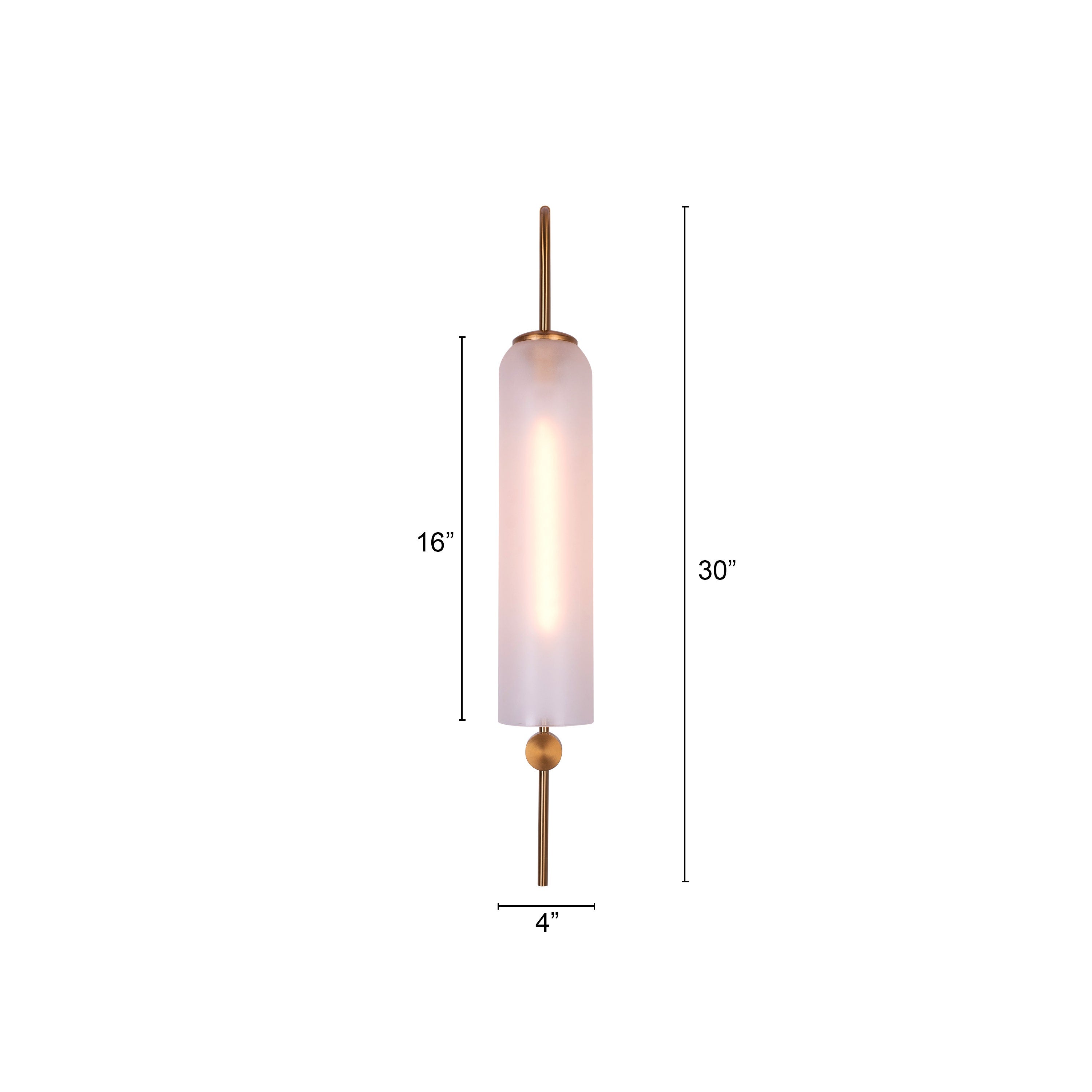 Wait For Me (Gold, Frosted) Glass Wall Light