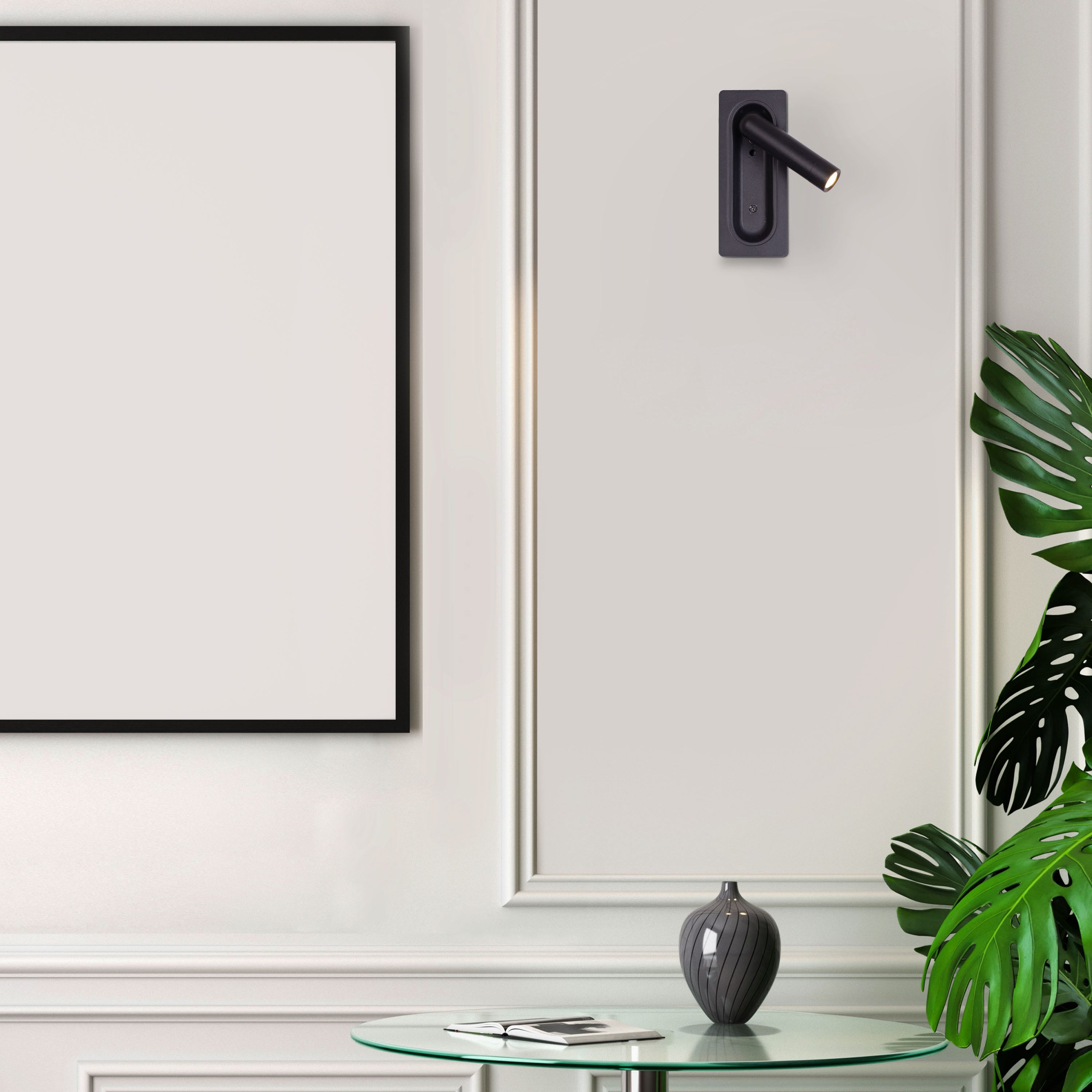 Stay With Me (Black, Built-In LED) Wall Light