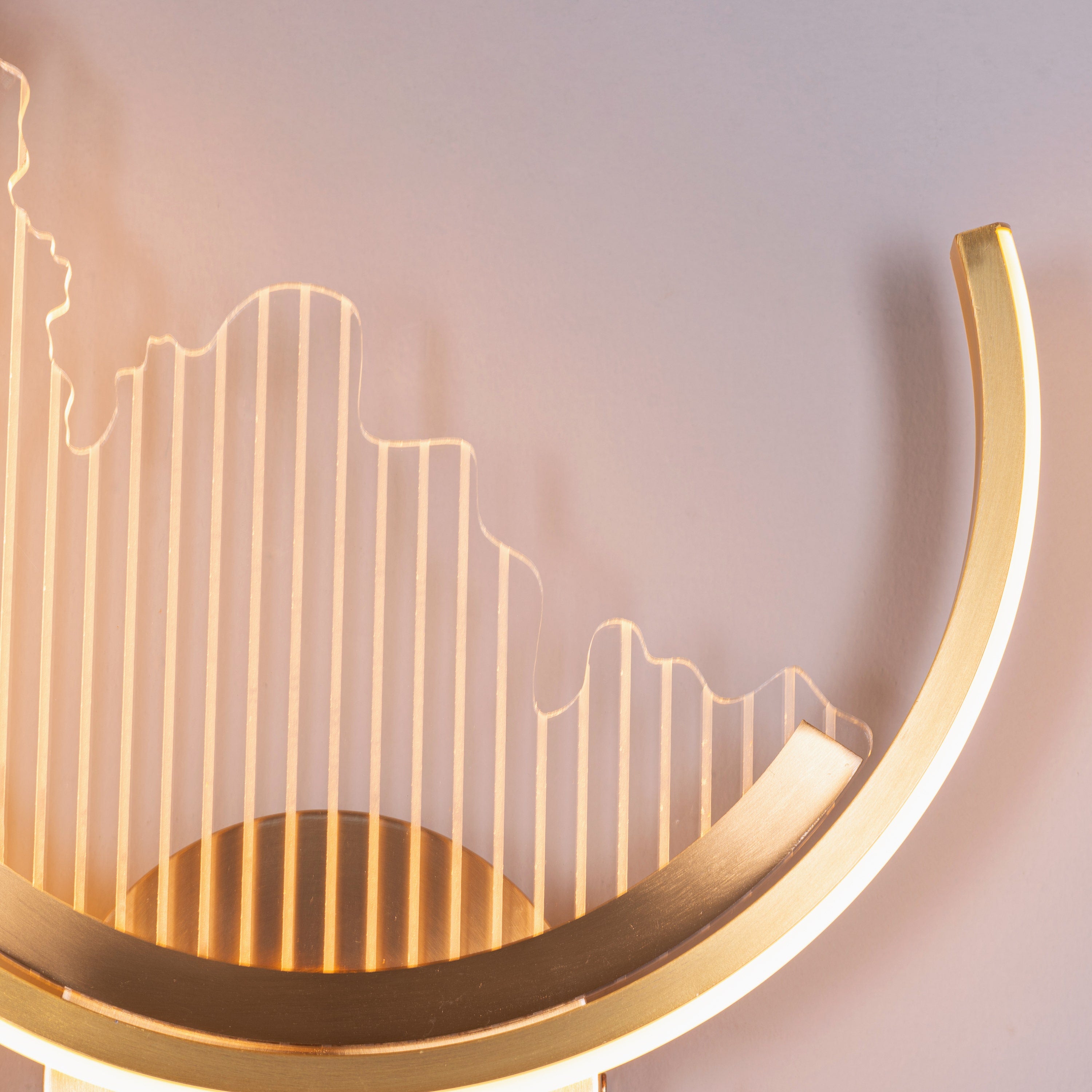 Sand Castle (Gold, Clear Shade, Built-In LED) Wall Light