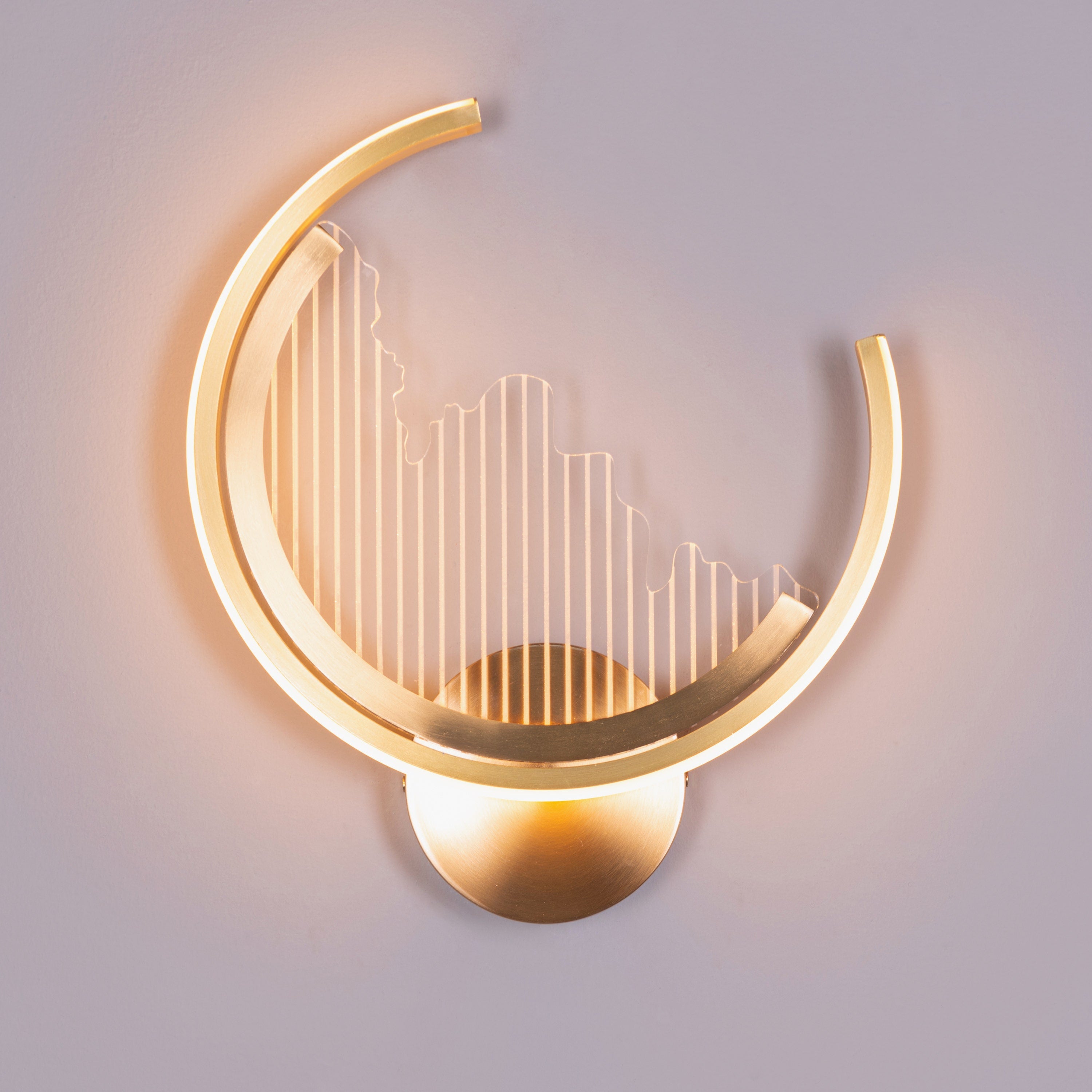 Sand Castle (Gold, Clear Shade, Built-In LED) Wall Light