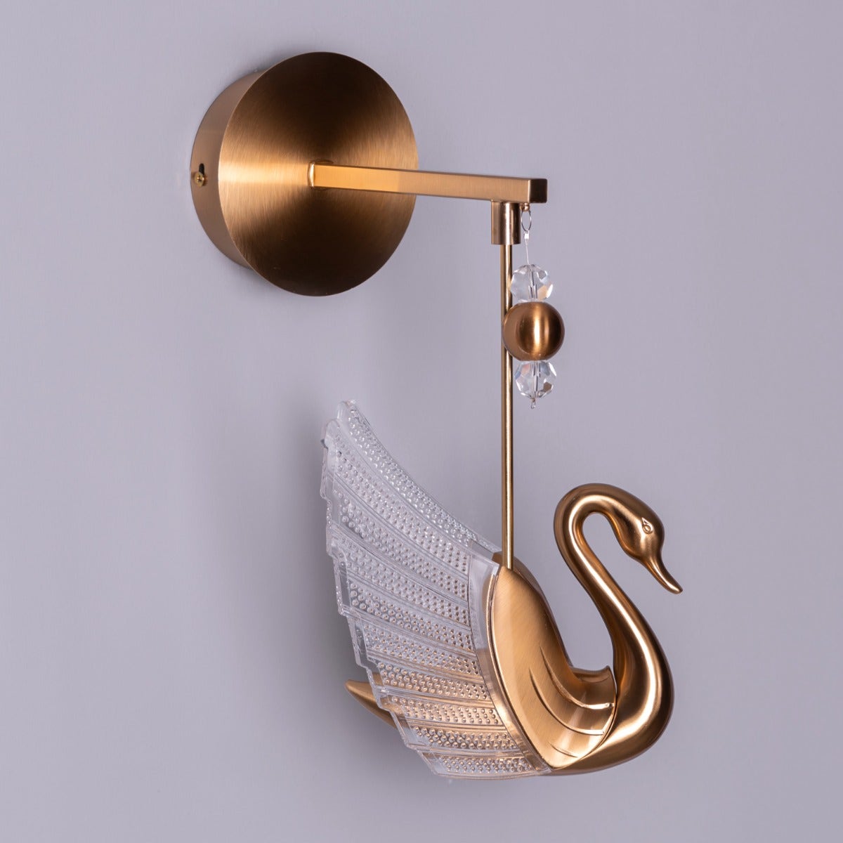 Two Birds One Throne (Gold, Dimmable LED with Remote Control) Wall Light