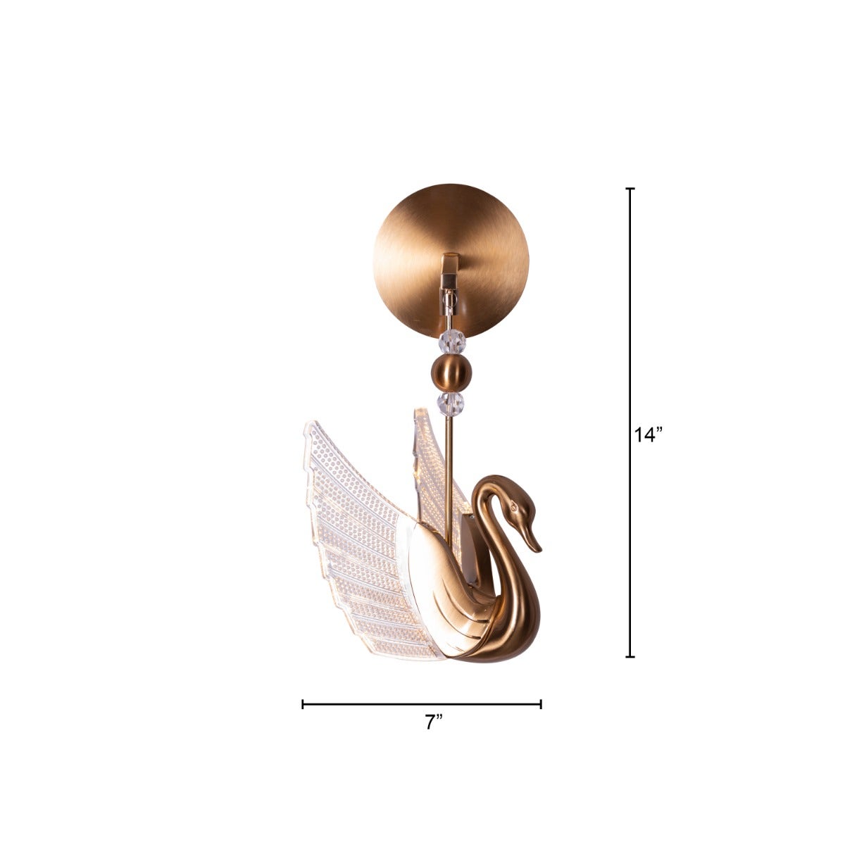 Two Birds One Throne (Gold, Dimmable LED with Remote Control) Wall Light