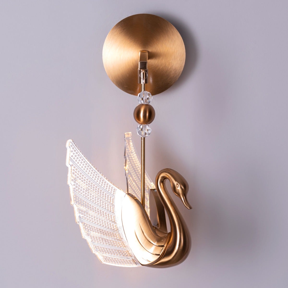 Two Birds One Throne (Gold, Dimmable LED with Remote Control) Wall Light